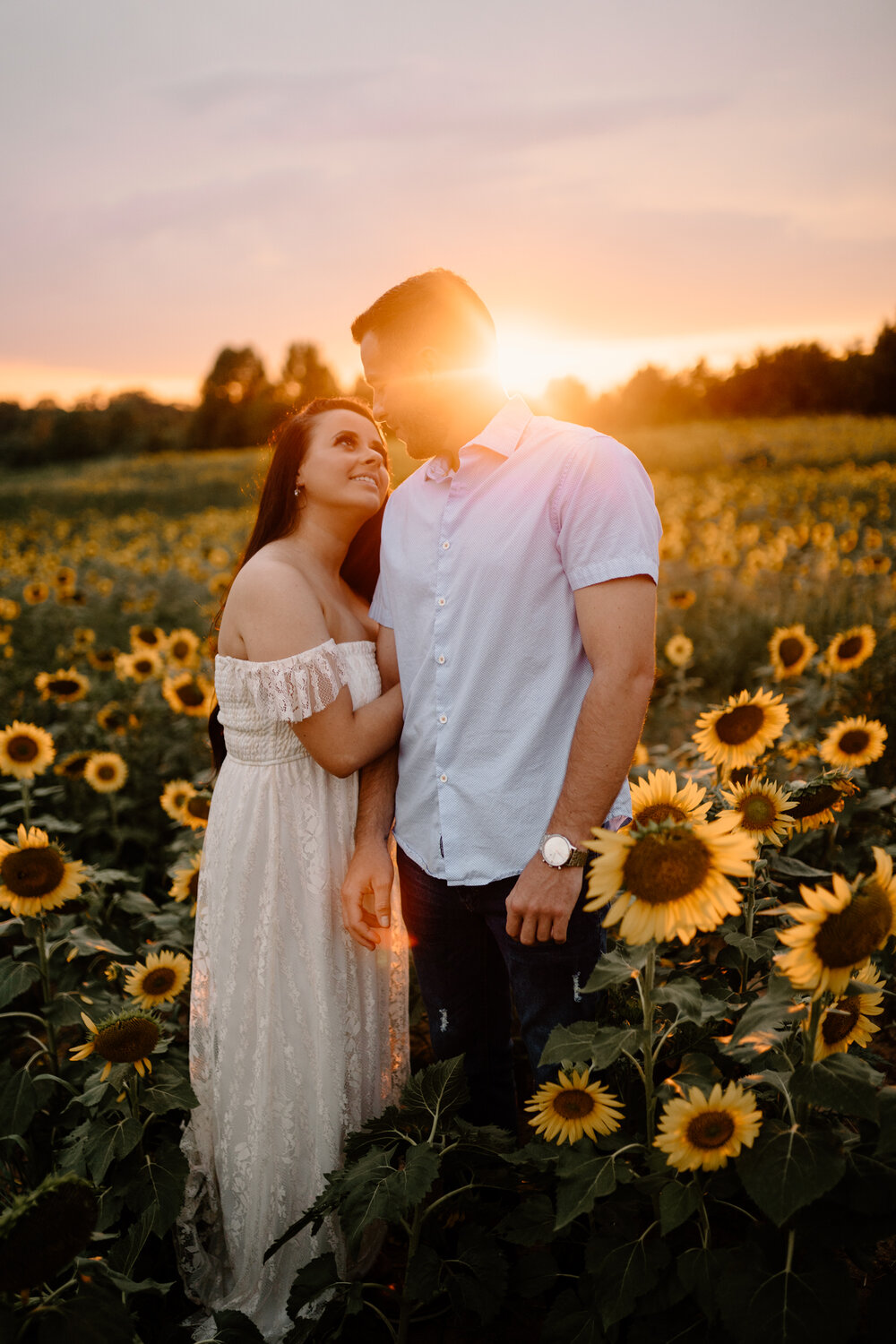 Belews Creek, NC Sunflower Field Engagement Session by Kayli LaFon Photography | Greensboro Winston-Salem NC Intimate Wedding &amp; Elopement Photographer