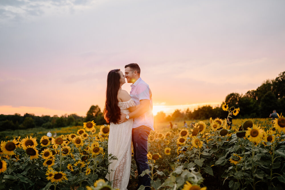 Belews Creek, NC Sunflower Field Engagement Session by Kayli LaFon Photography | Greensboro Winston-Salem NC Intimate Wedding &amp; Elopement Photographer