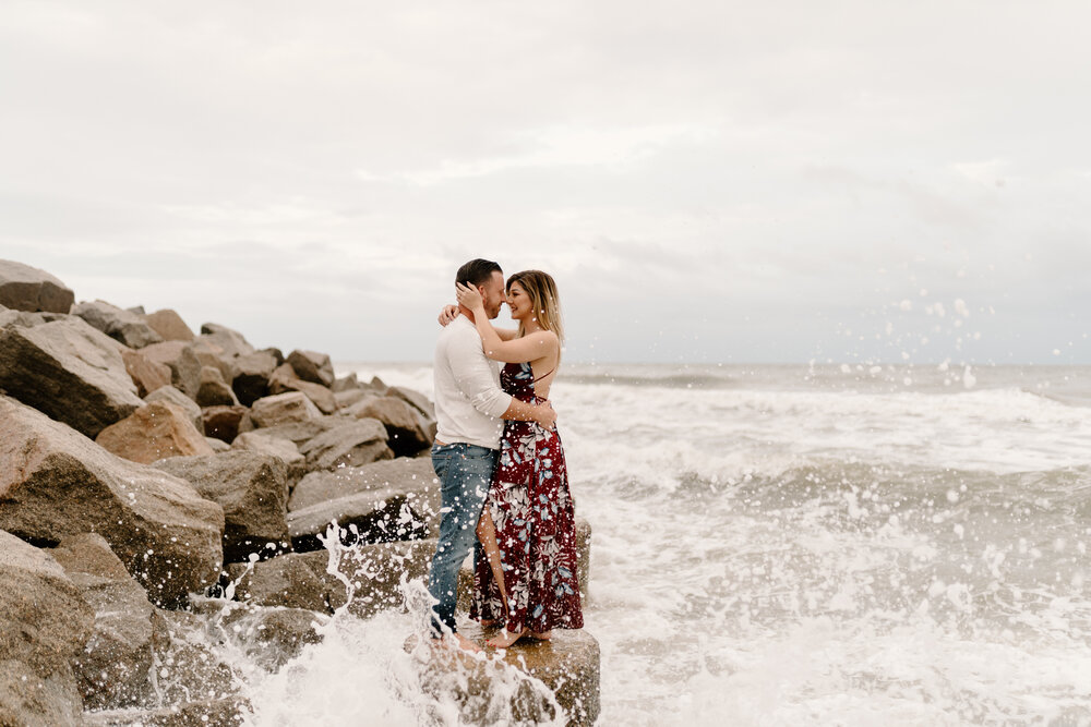 Adventurous &amp; Intimate Beach Engagement Session in Wilmington, NC | North Carolina Intimate Wedding and Travel Elopement Photographer