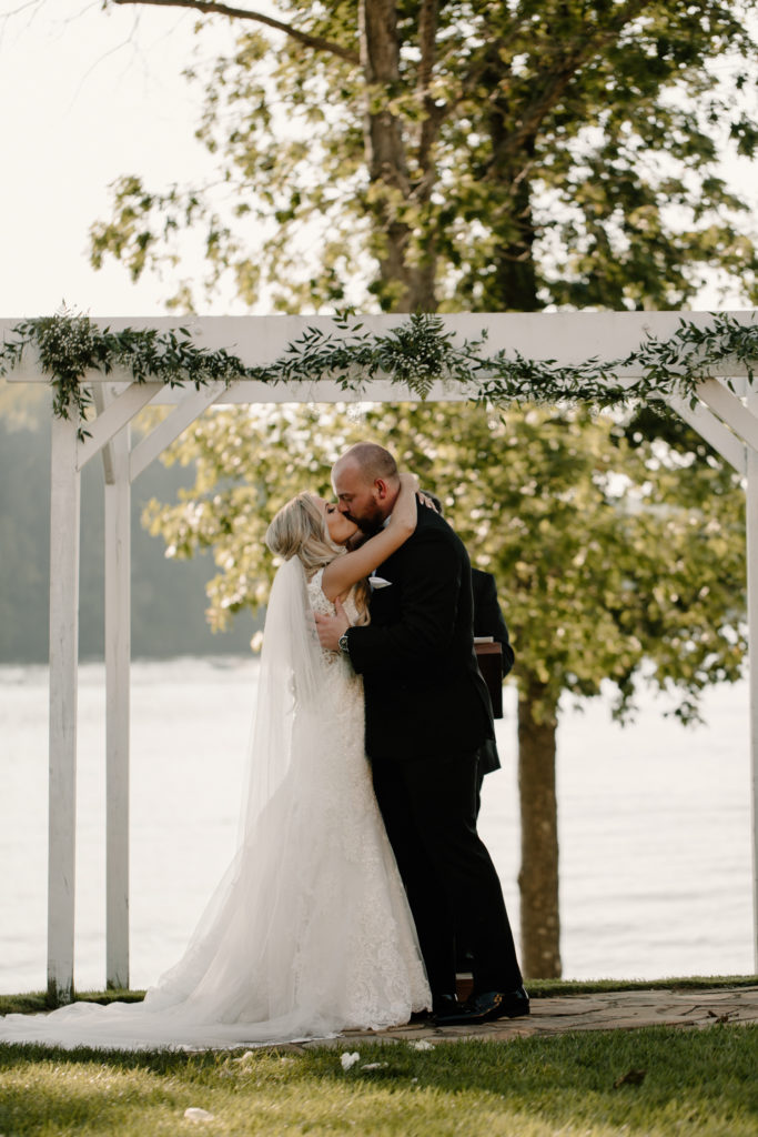 Greensboro North Carolina Wedding Ceremony's first kiss by Kayli LaFon Photography
