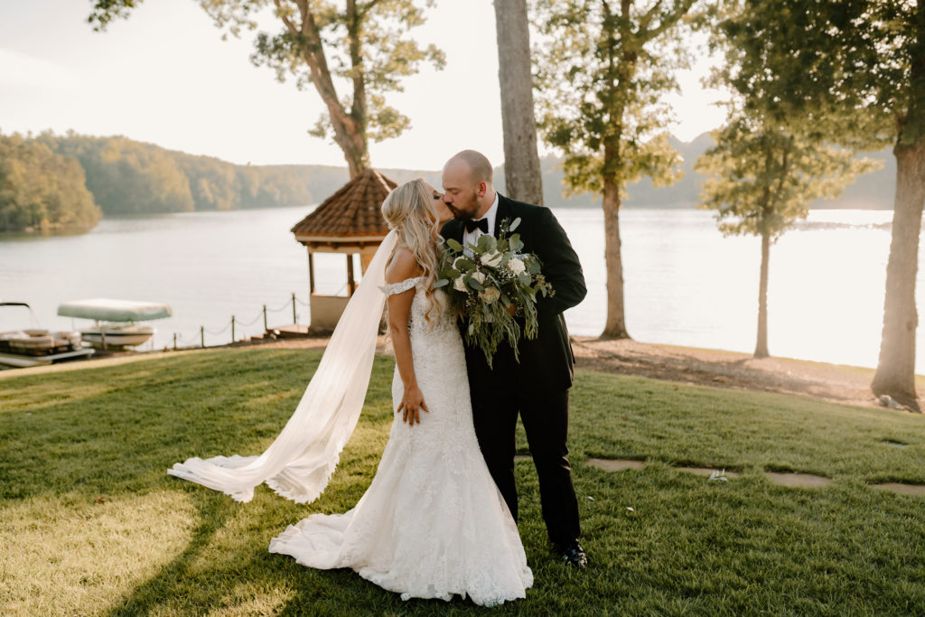 Romantic bride and groom portraits in Greensboro North Carolina, at their Bella Collina Wedding | by Kayli LaFon Photography