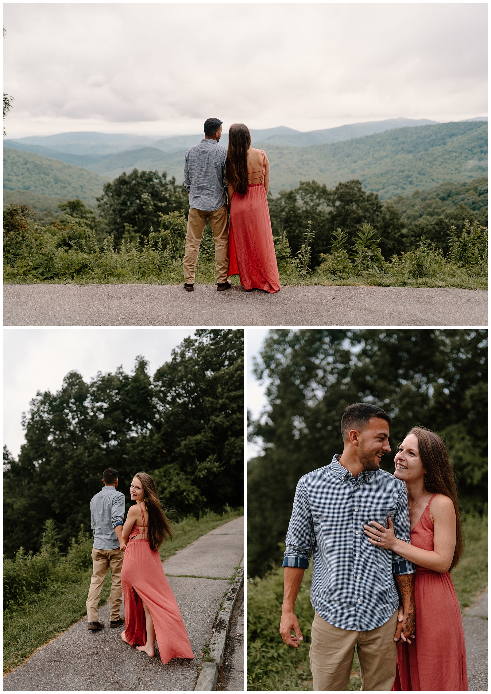 Engagement session along the Blue Ridge Parkway out side of Asheville, NC
