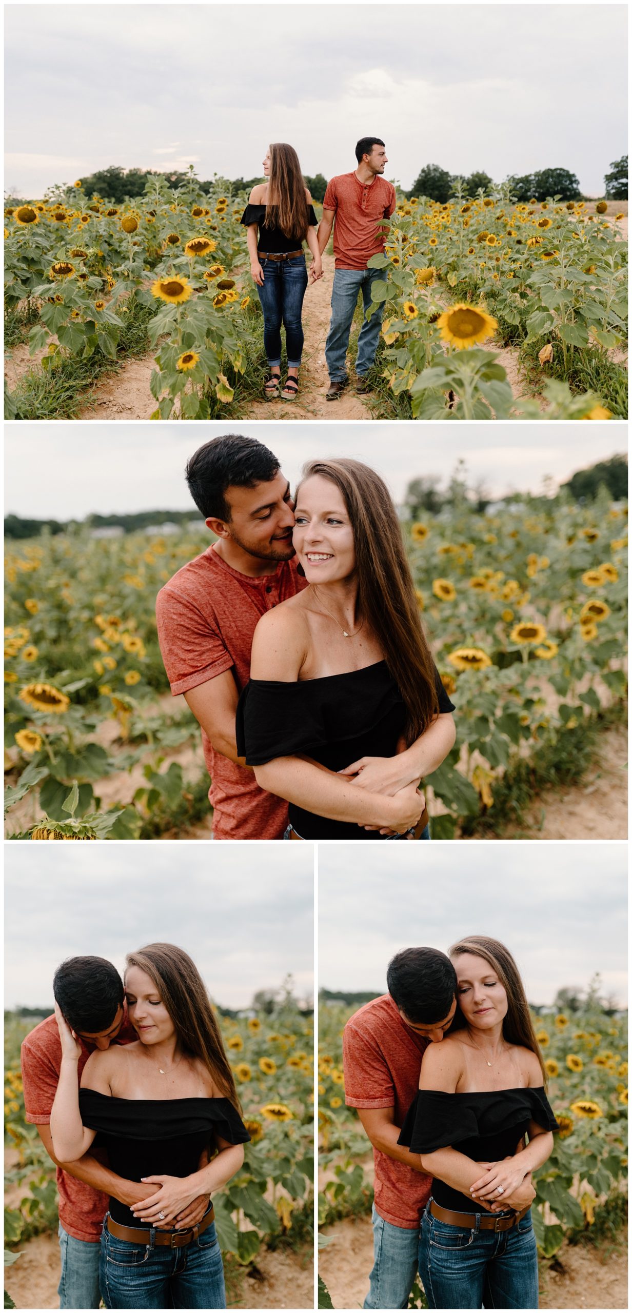 Sunflower engagement session in Greensboro, NC