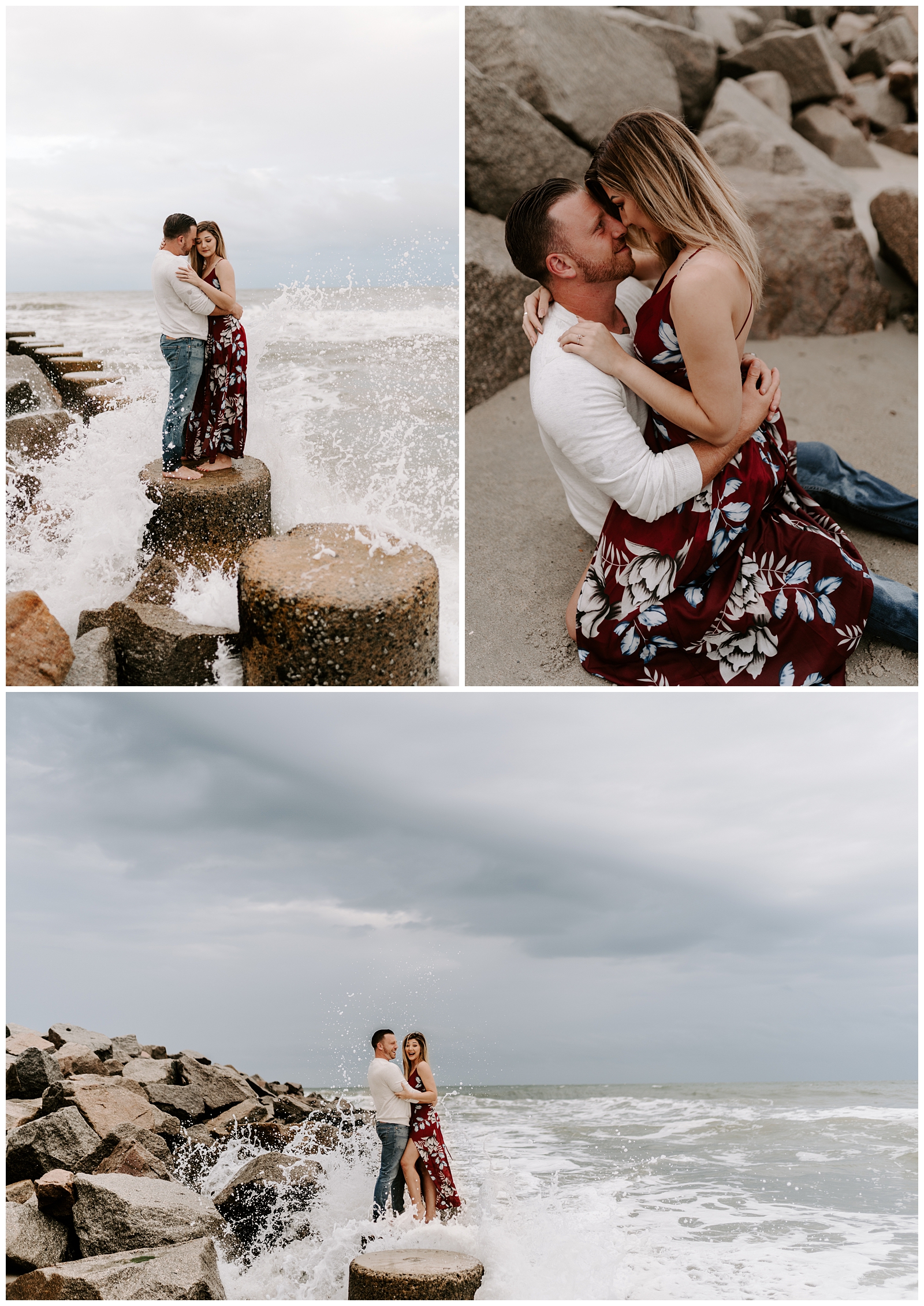 Intimate and adventurous beach engagement session near Wilmington, NC