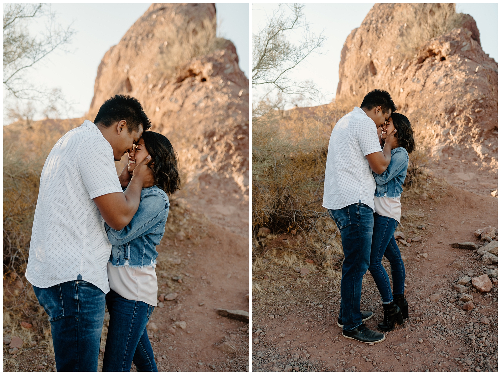 Romantic engagement session Papago Park, Phoenix AZ