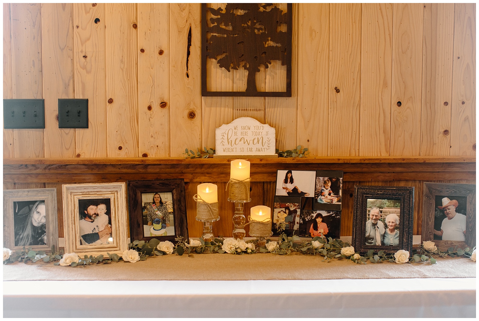 memory table at wedding reception