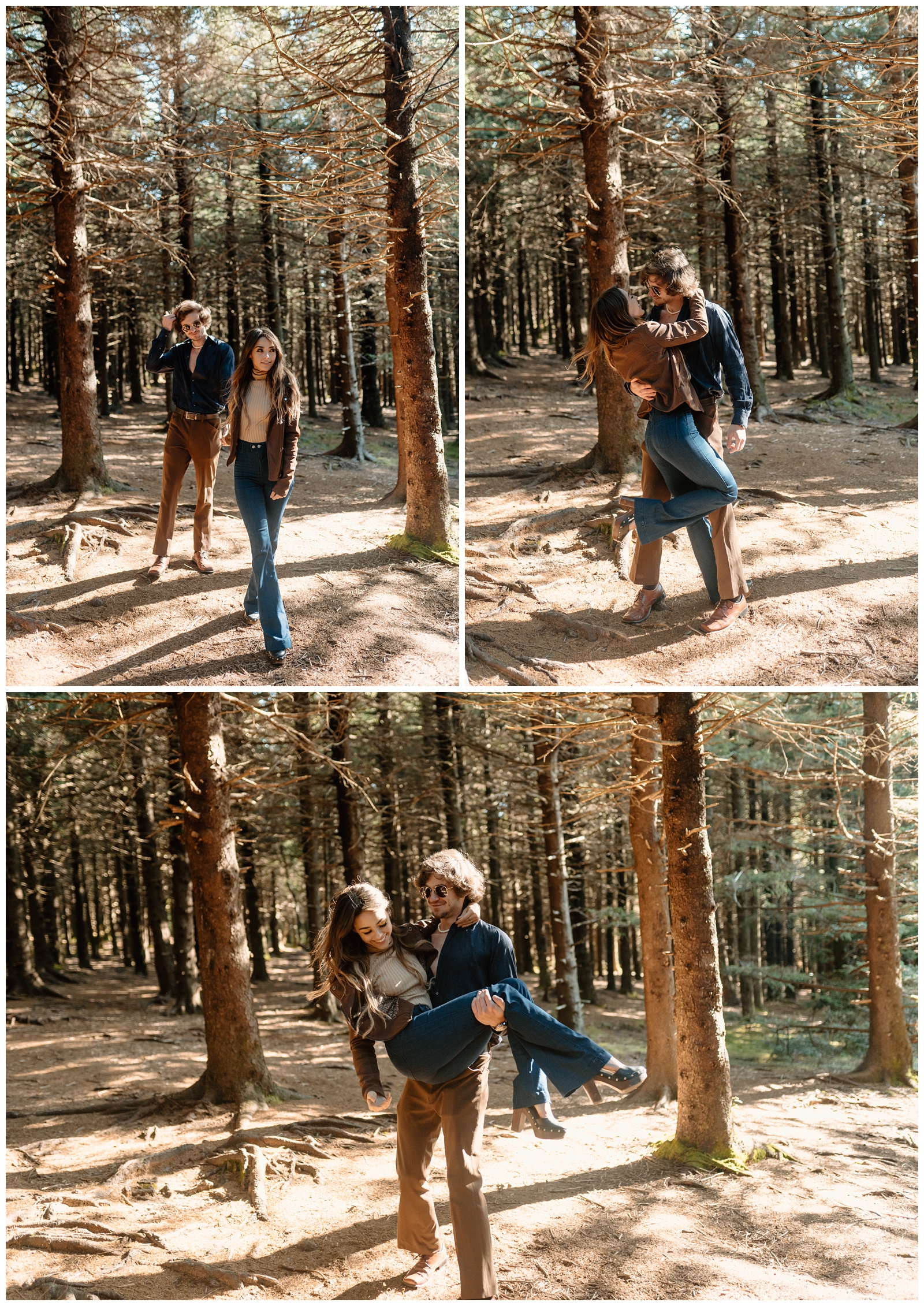 Fun and carefree engagement session in the mountains by Asheville NC destination photographer