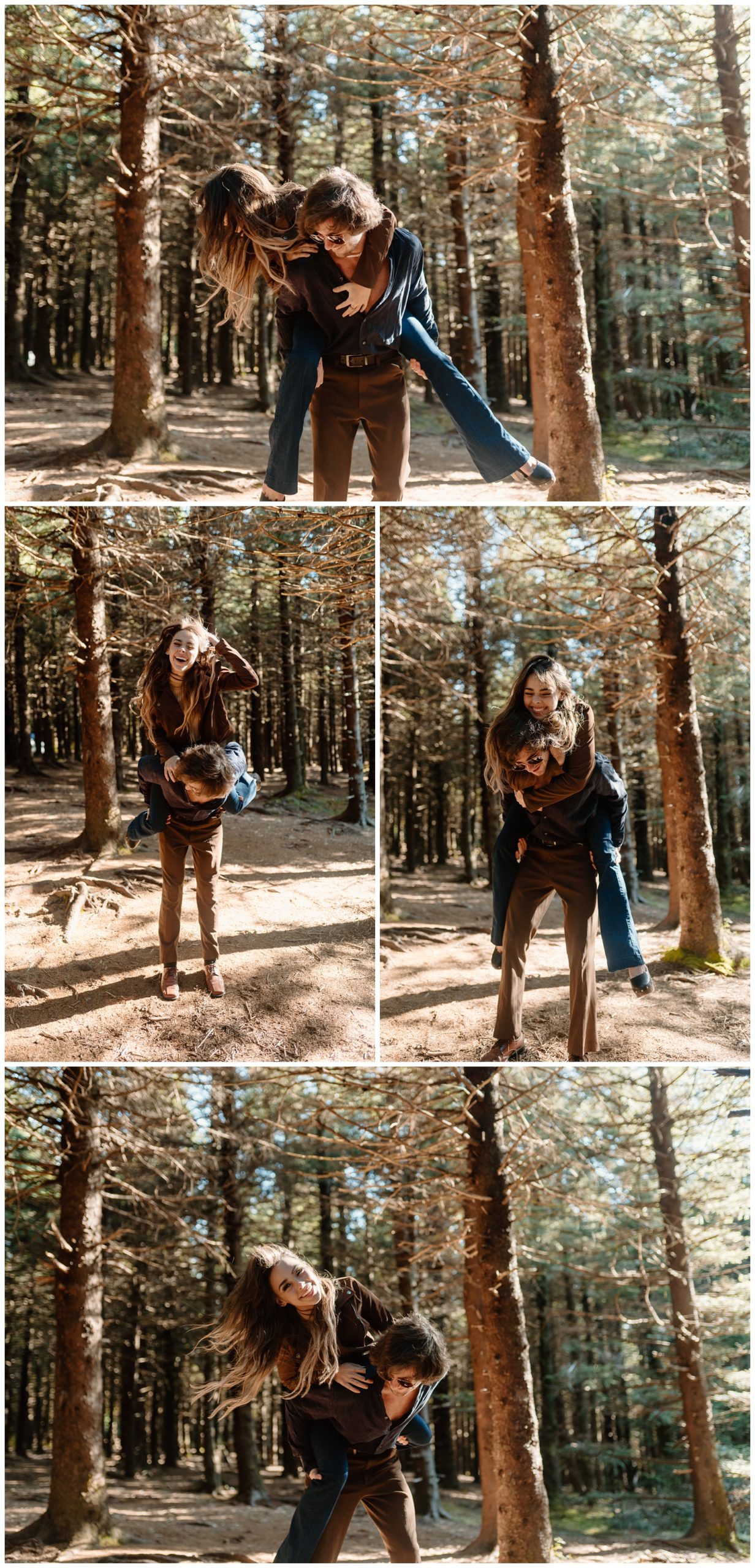 Super fun and adventurous engagement session in the mountains near Asheville by NC wedding & elopement photographer