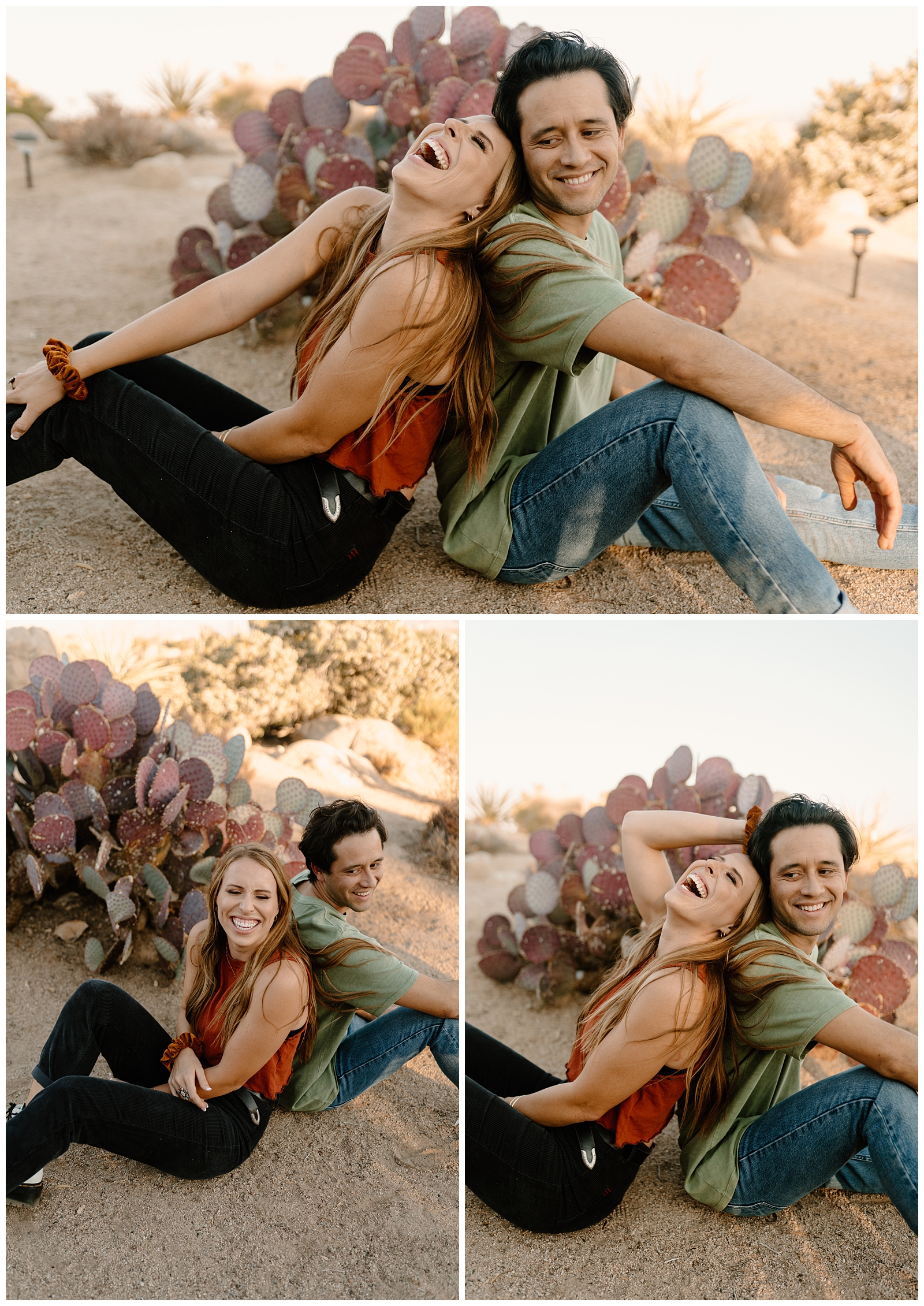 Fun and playful desert engagement session in Joshua Tree, CA