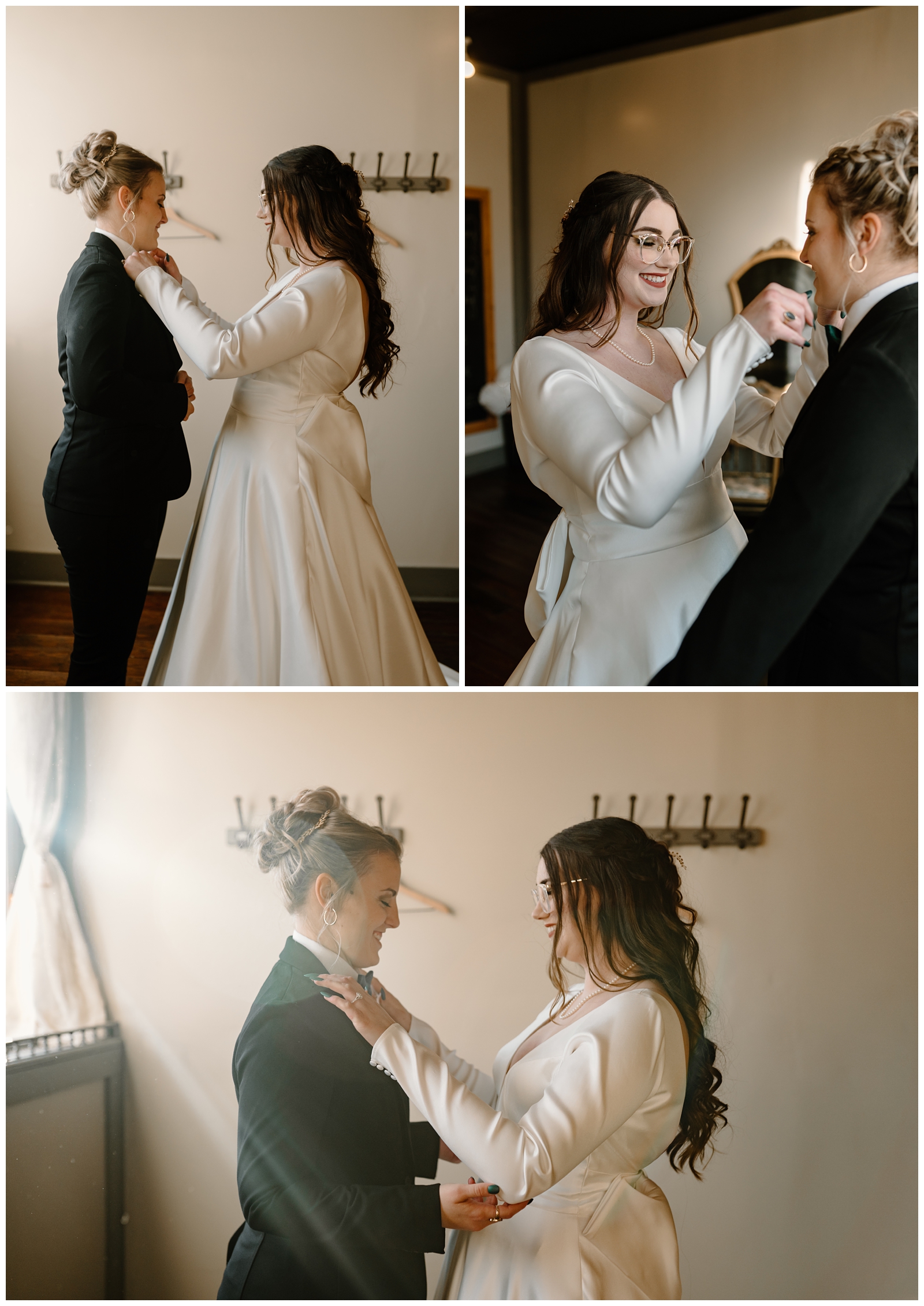 Beautiful brides getting ready for their wedding day in Madison, NC