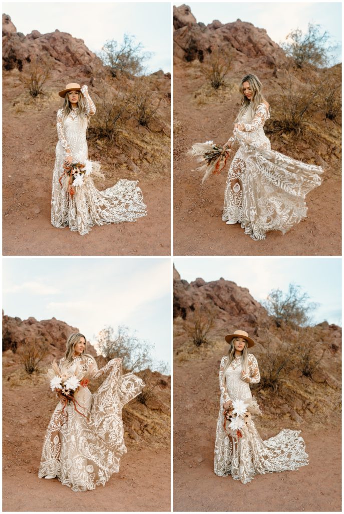 Boho Phoenix Bridal Session by Destination Elopement Photographer