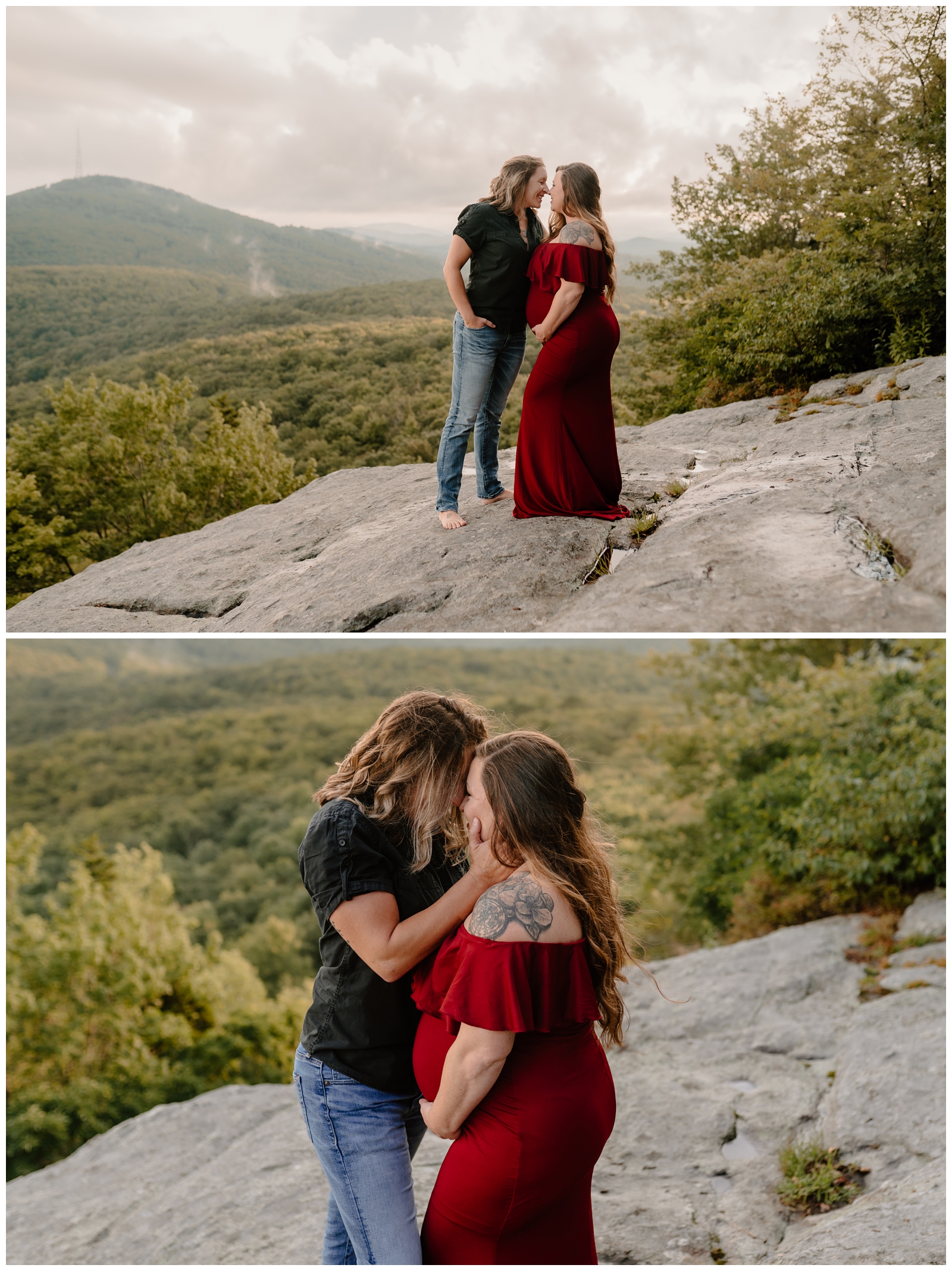 Mountain top maternity session in Boone by NC photographer