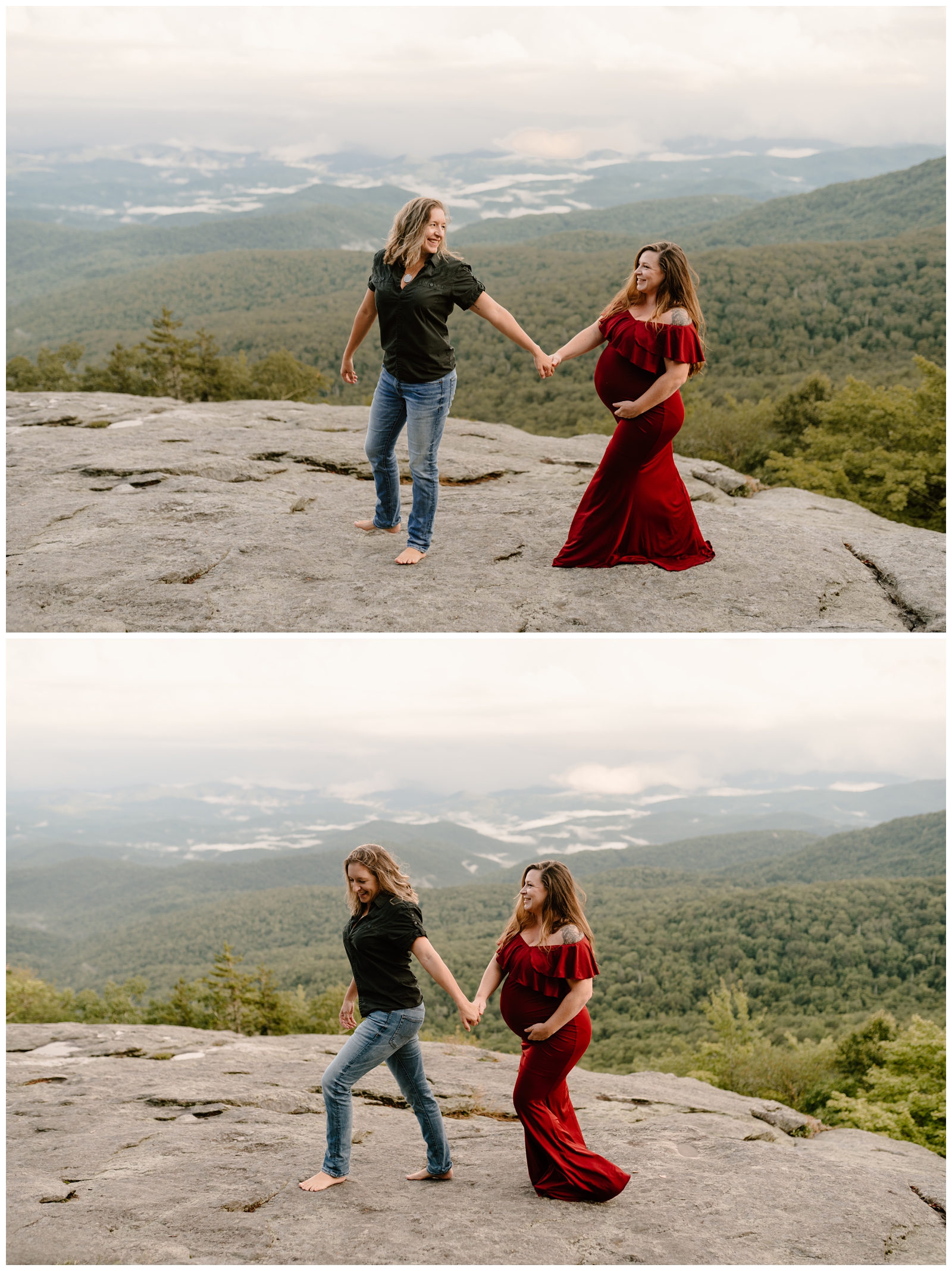 Magical mountain views maternity session along the Blue Ridge Parkway by NC photographer