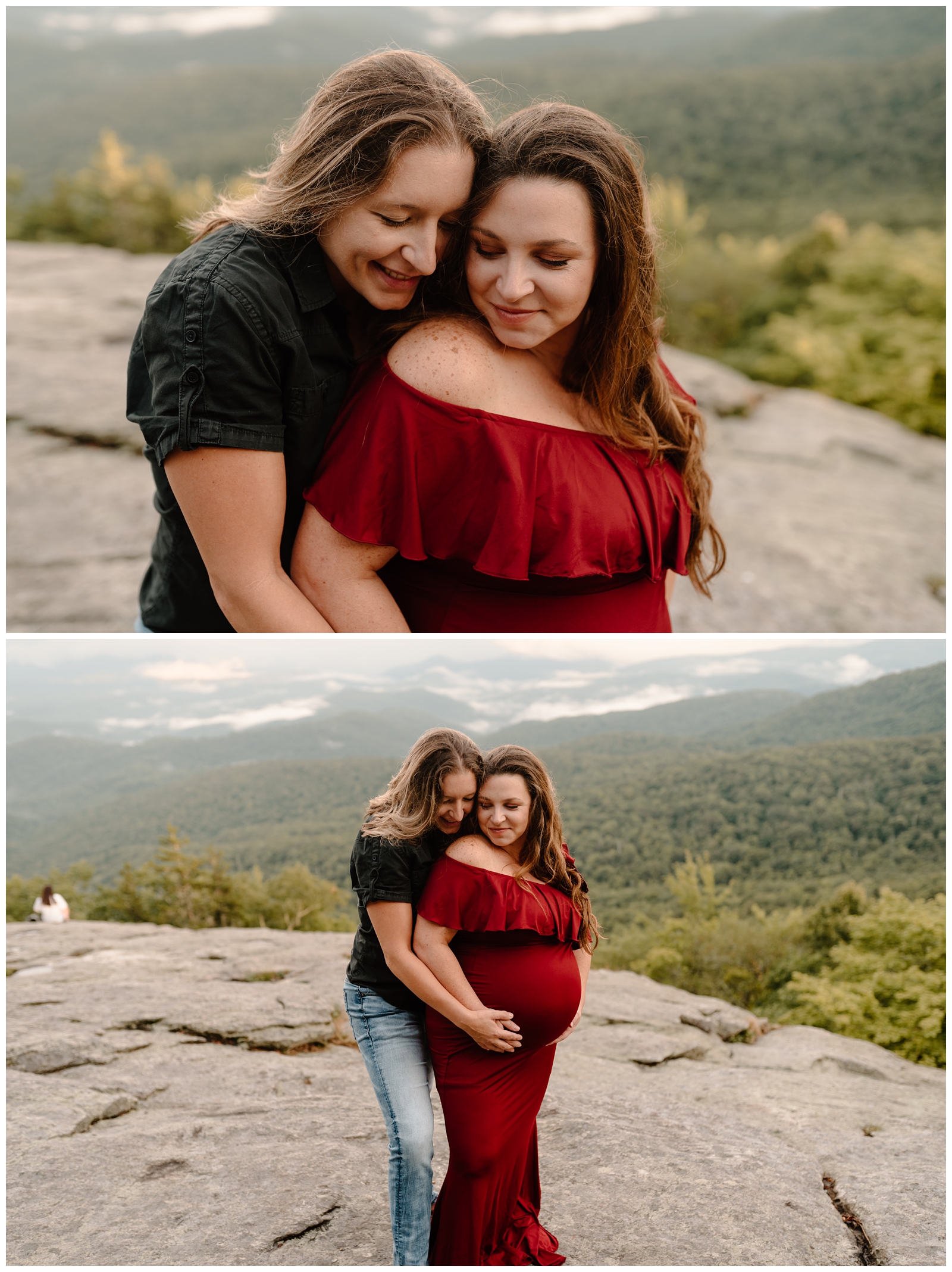 Mountain top maternity session along the Blue Ridge Parkway in Boone by NC photographer
