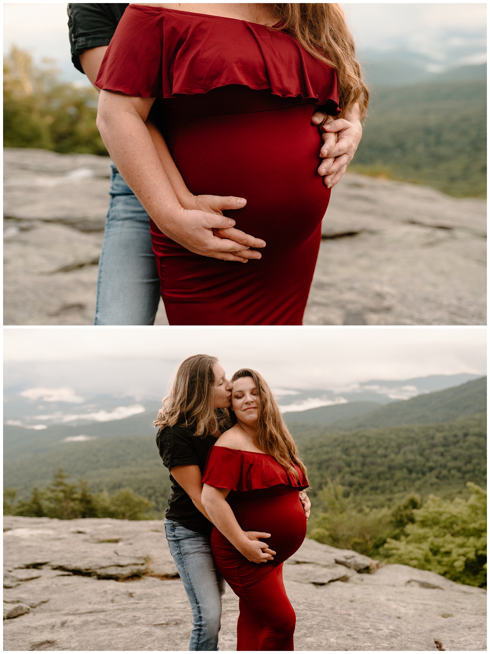 Maternity photography session in the mountains by NC adventurous photographer