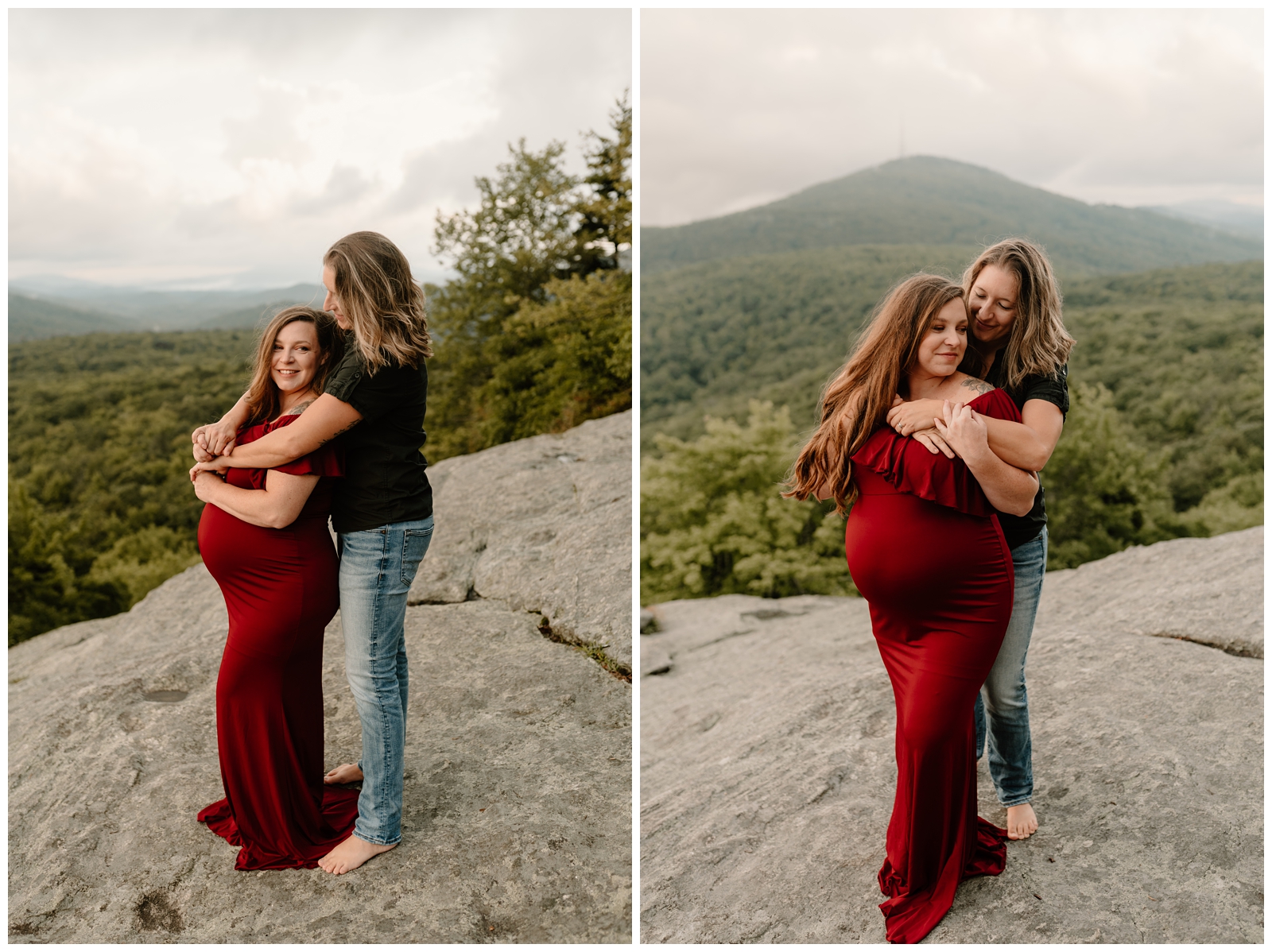 Maternity session with mountain views in North Carolina by adventurous photographer