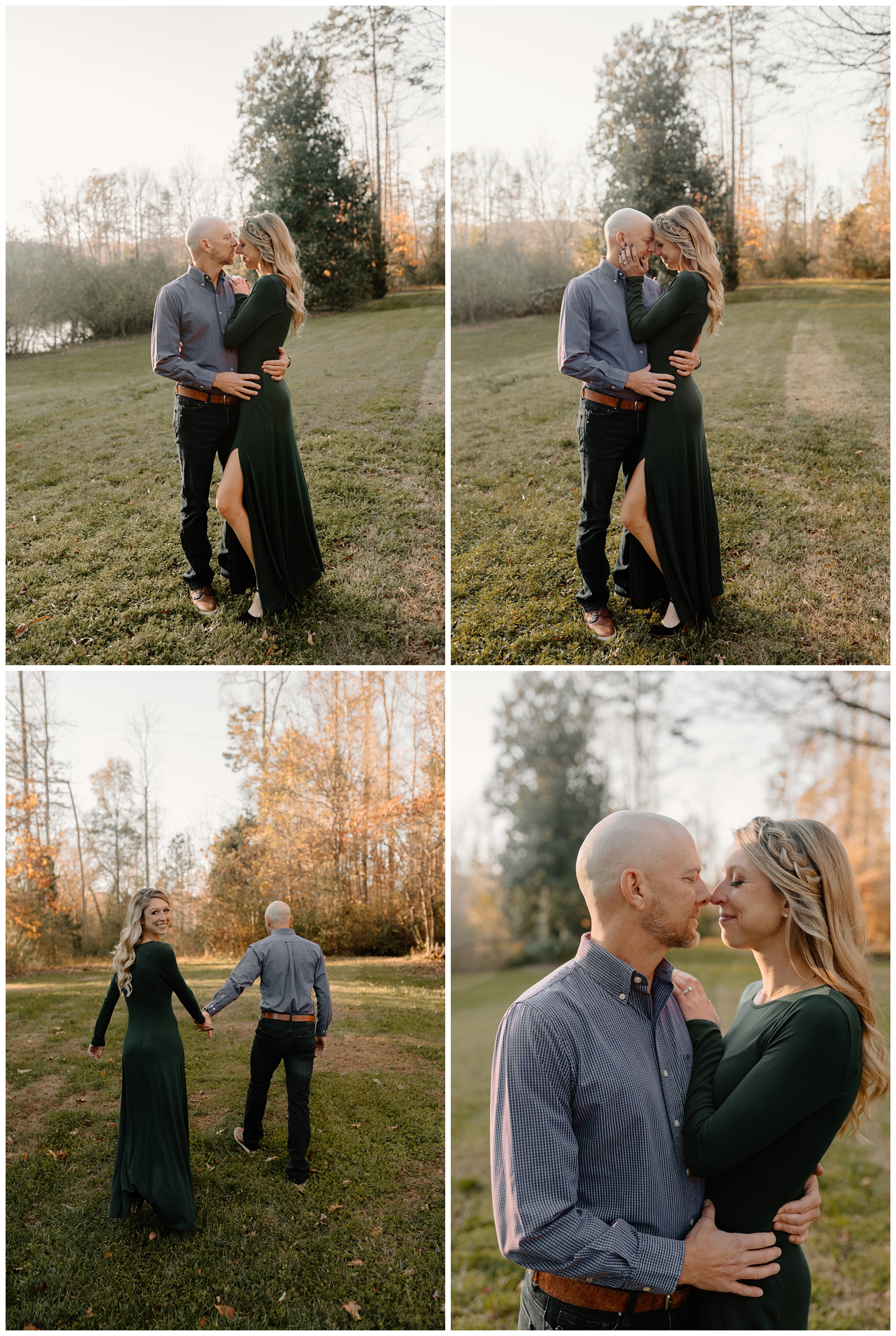 Romantic fall engagement session in Greensboro, NC by North Carolina photographer
