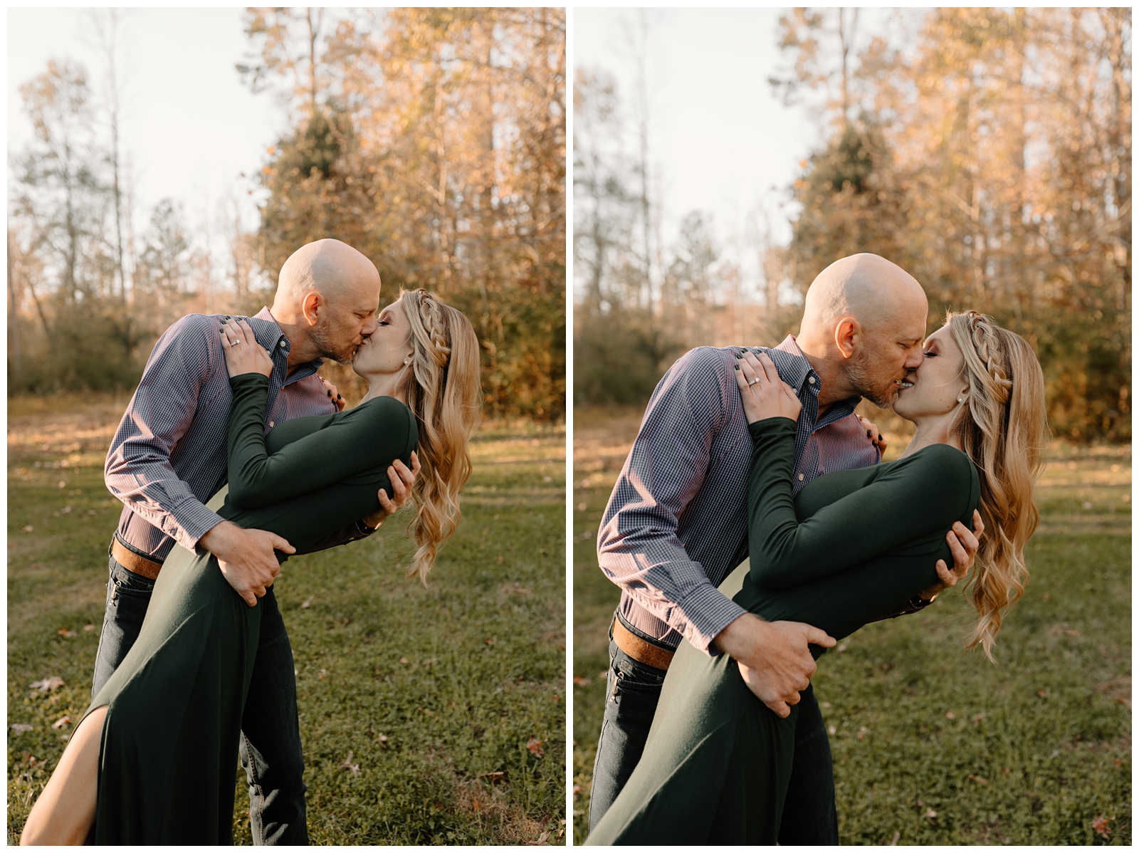 Intimate yet carefree engagement session in the Greensboro area, by Winston-Salem, Charlotte, and Raleigh North Carolina photographer