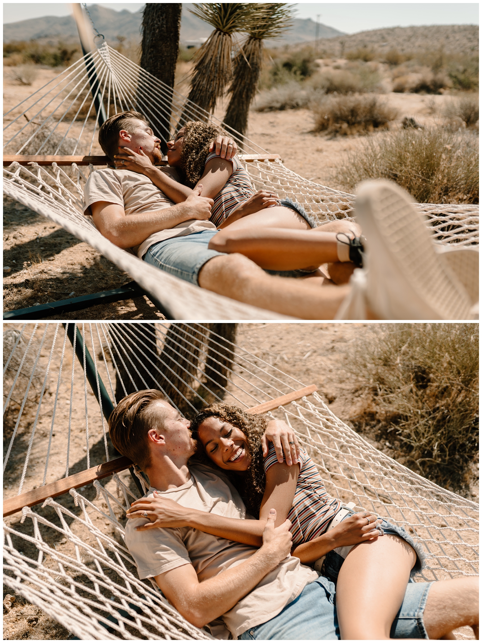 Glamping in Joshua Tree, couple's engagement session in SoCal area by destination photographer