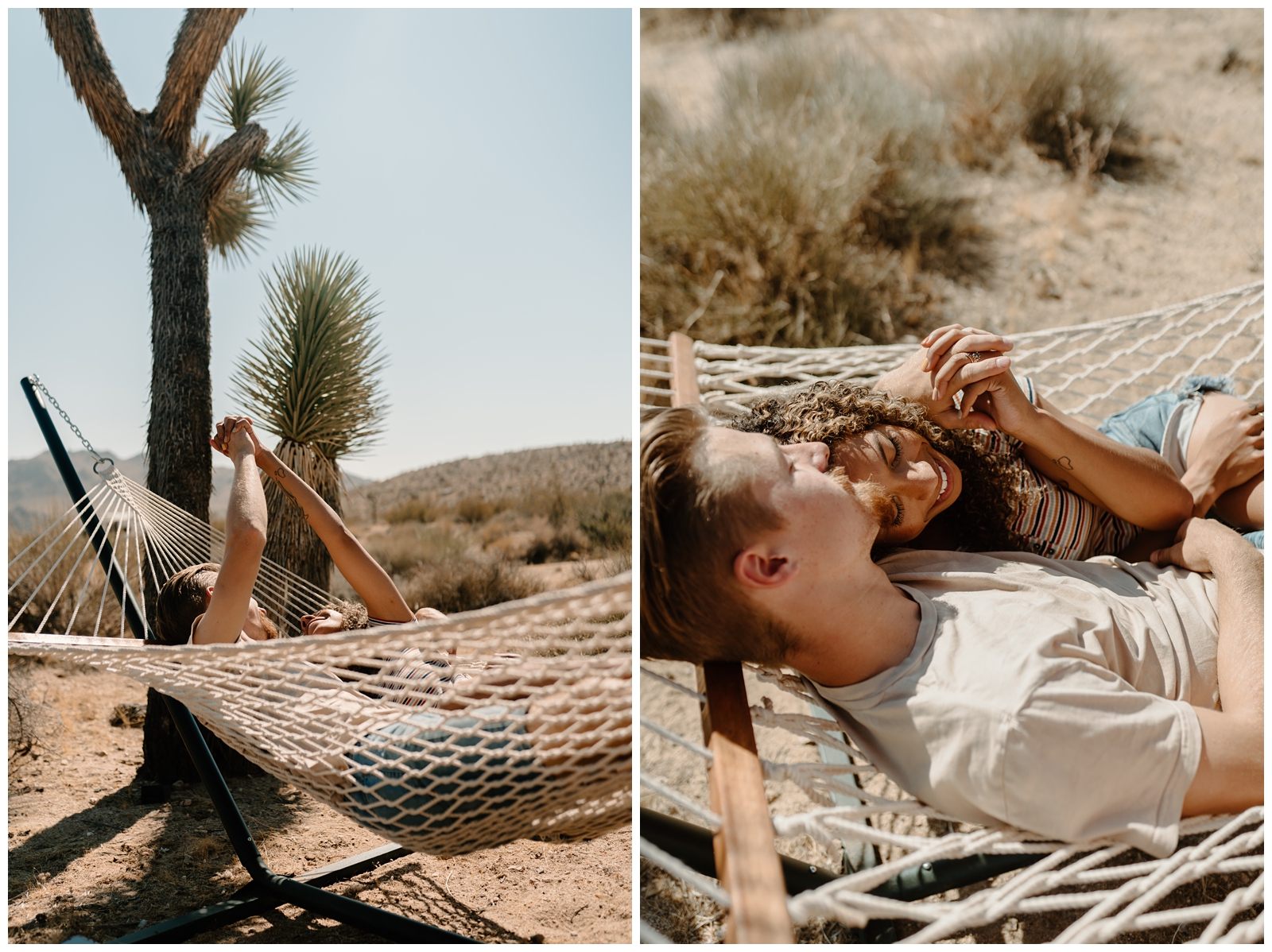California engagement session glamping in Joshua Tree by destination wedding photographer