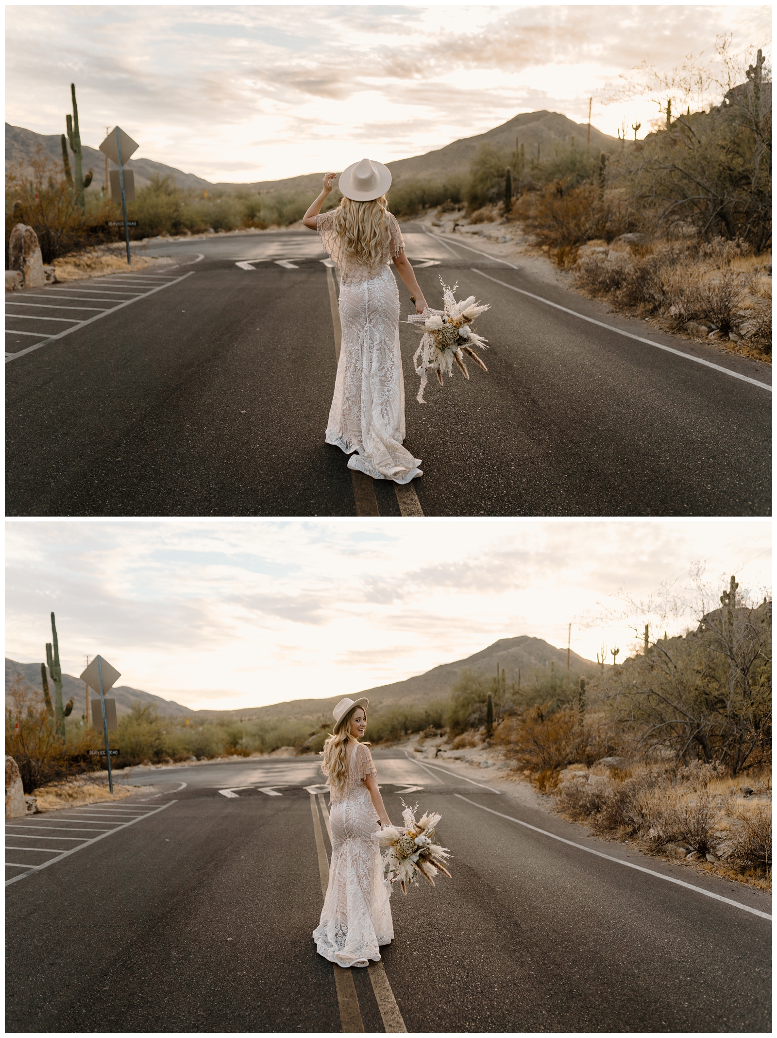 Desert bridal portraits in Phoenix, Arizona by destination elopement photographer