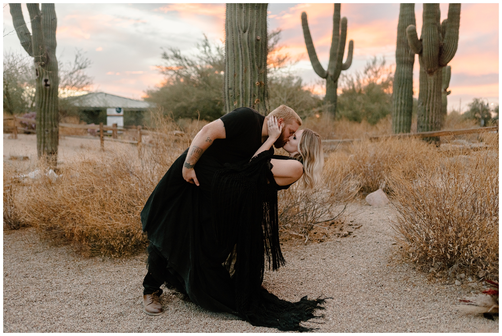 Gothic Halloween elopement shoot in Phoenix, AZ by destination wedding photographer
