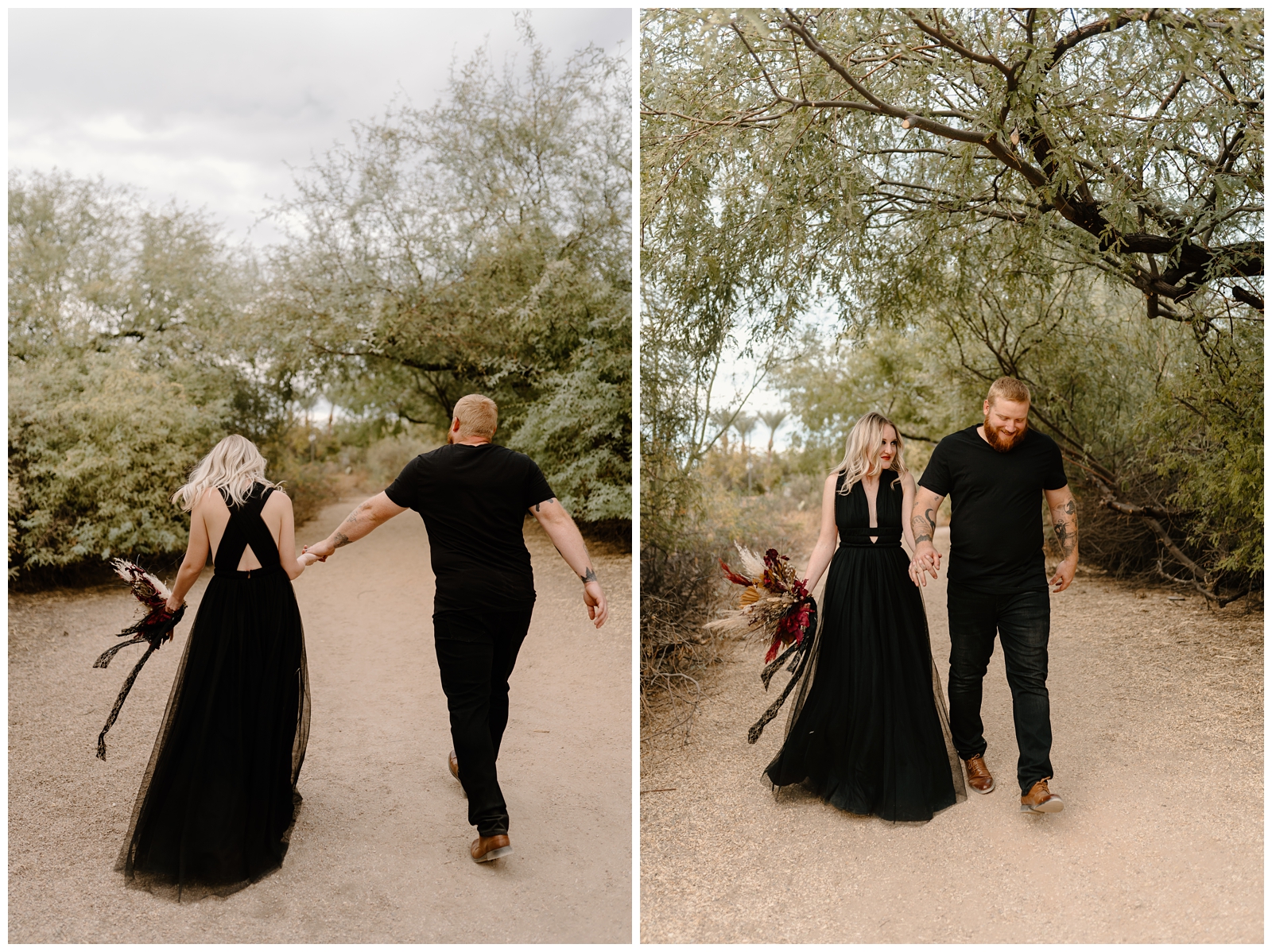 Phoenix halloween themed elopement by destination wedding photographer