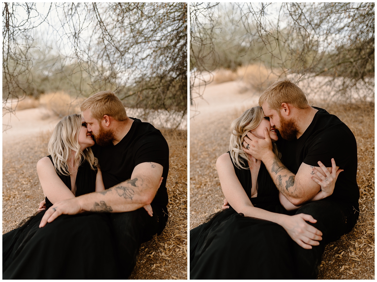 Intimate newlywed portraits on their Halloween elopement day by Phoenix destination photographer