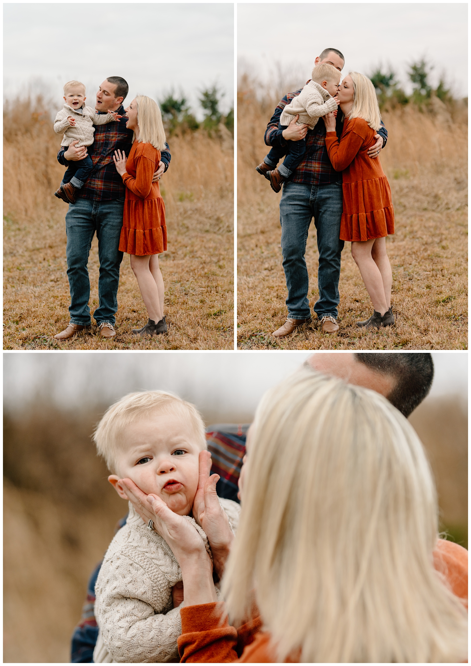 Cute family photos in Winston-Salem in the fall by NC photographer