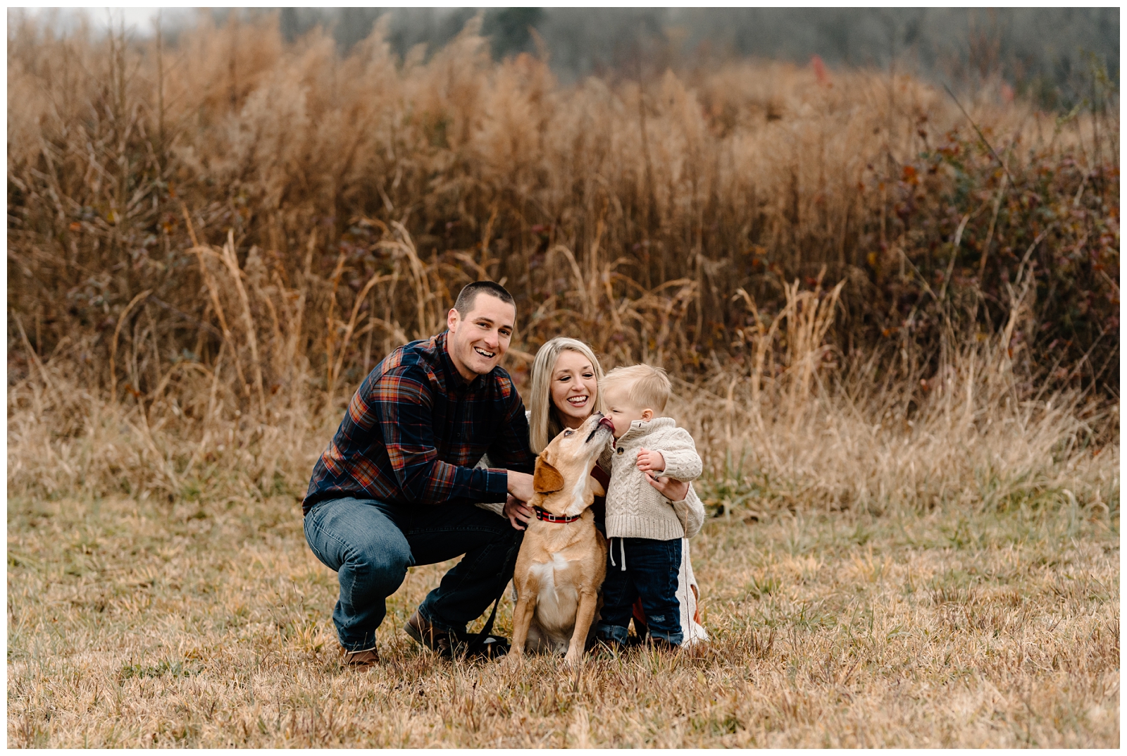 Fall Family Portraits with dog by Kernersville, NC photographer