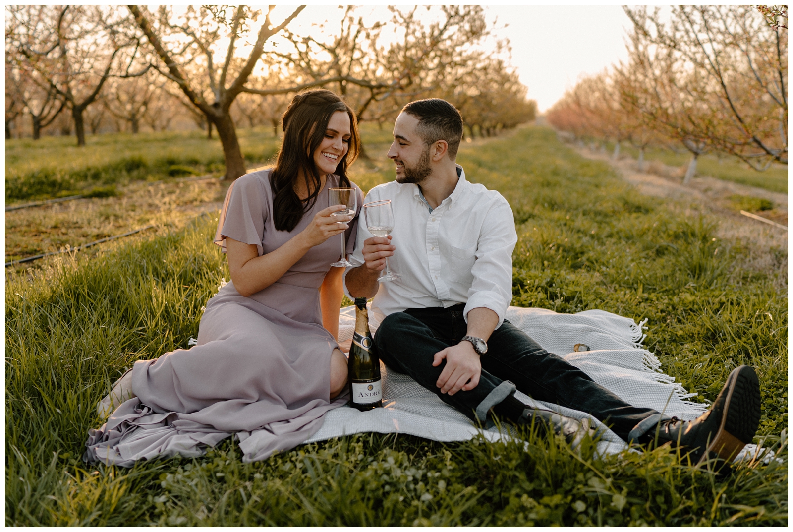 Greensboro Cherry Blossoms engagement session by NC wedding photographer