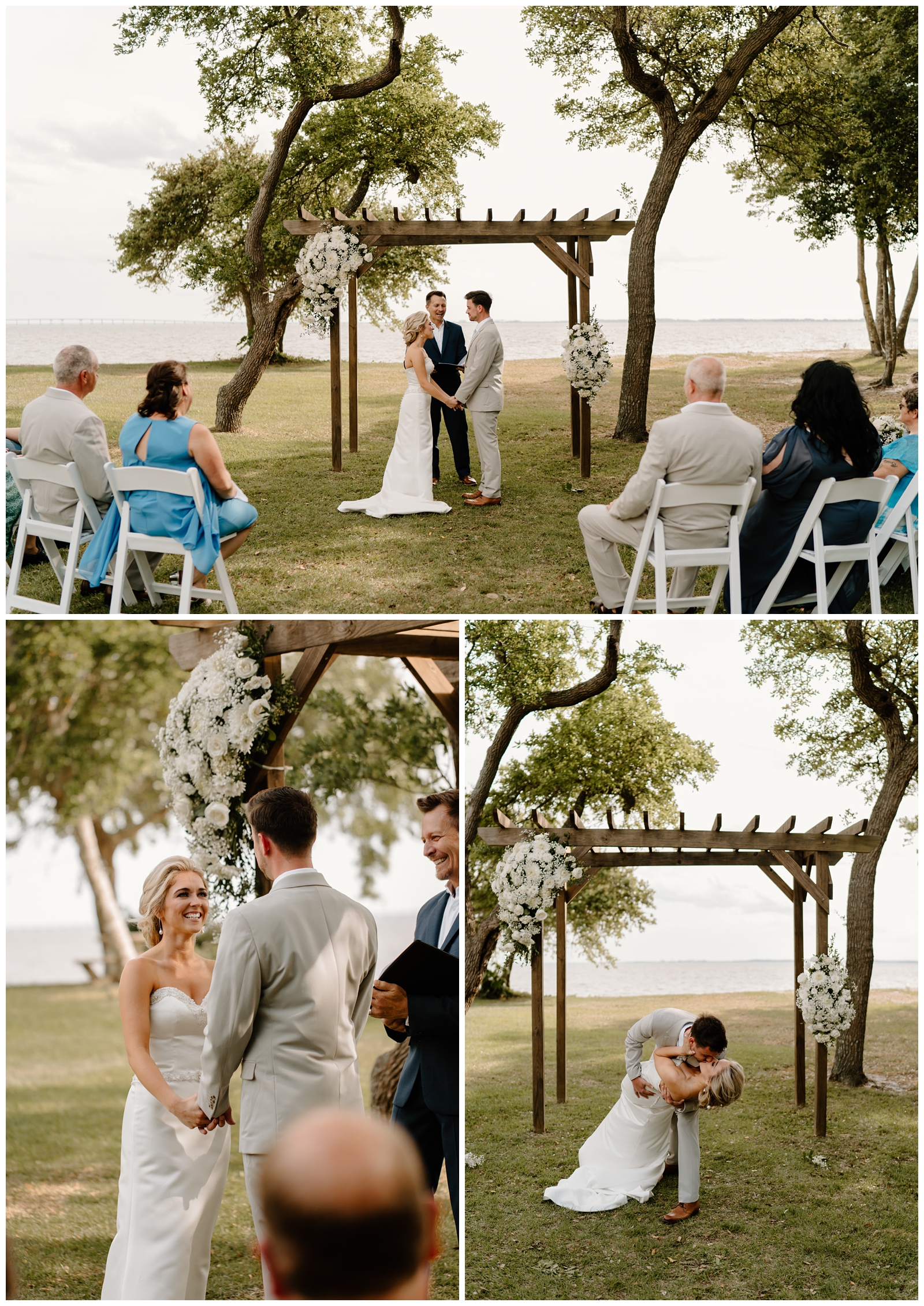 Outer Banks waterfront elopement ceremony by NC destination wedding photographer