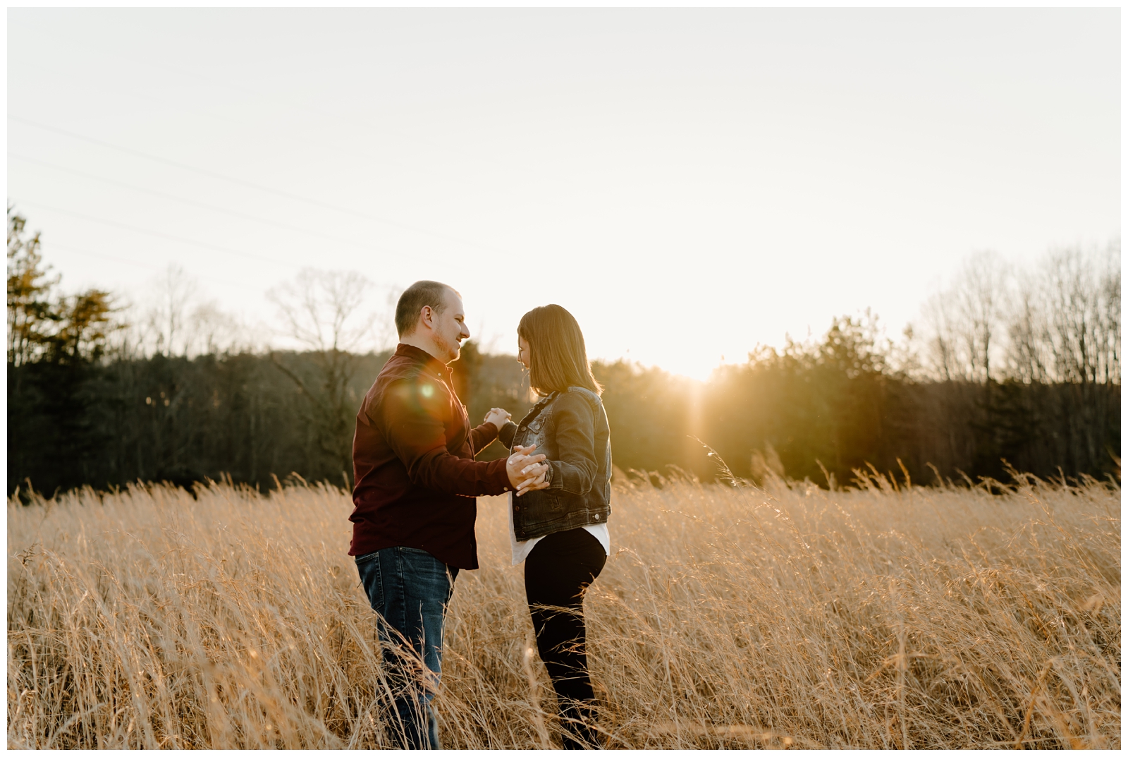 Cozy fall and winter engagement session photos in Winston-Salem, NC