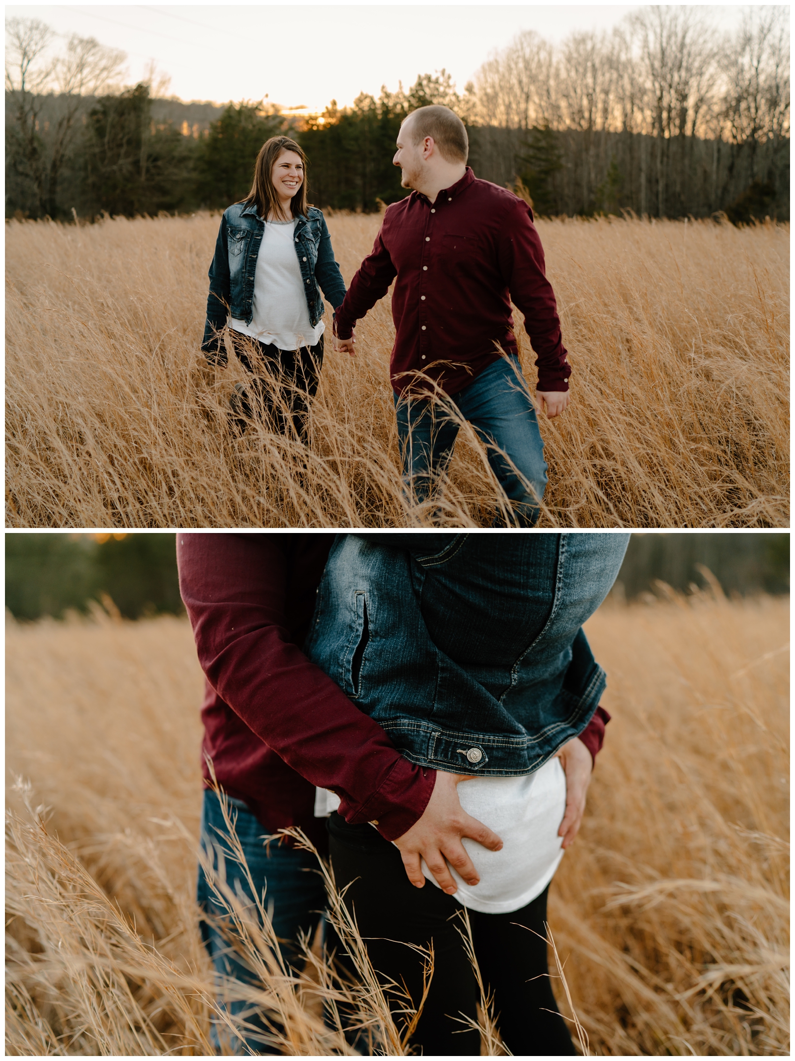 Cozy winter engagement session in North Carolina