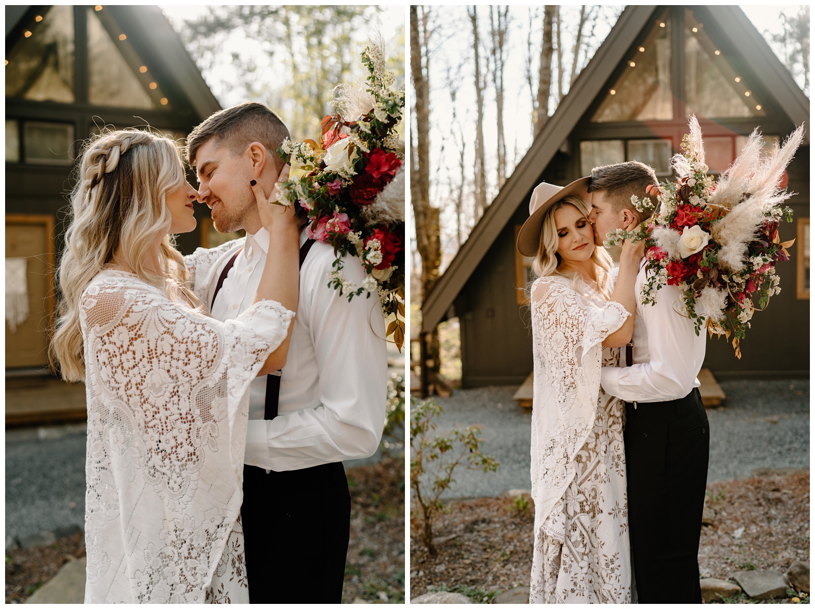 Cozy cabin vibes for your boho elopement in the mountains