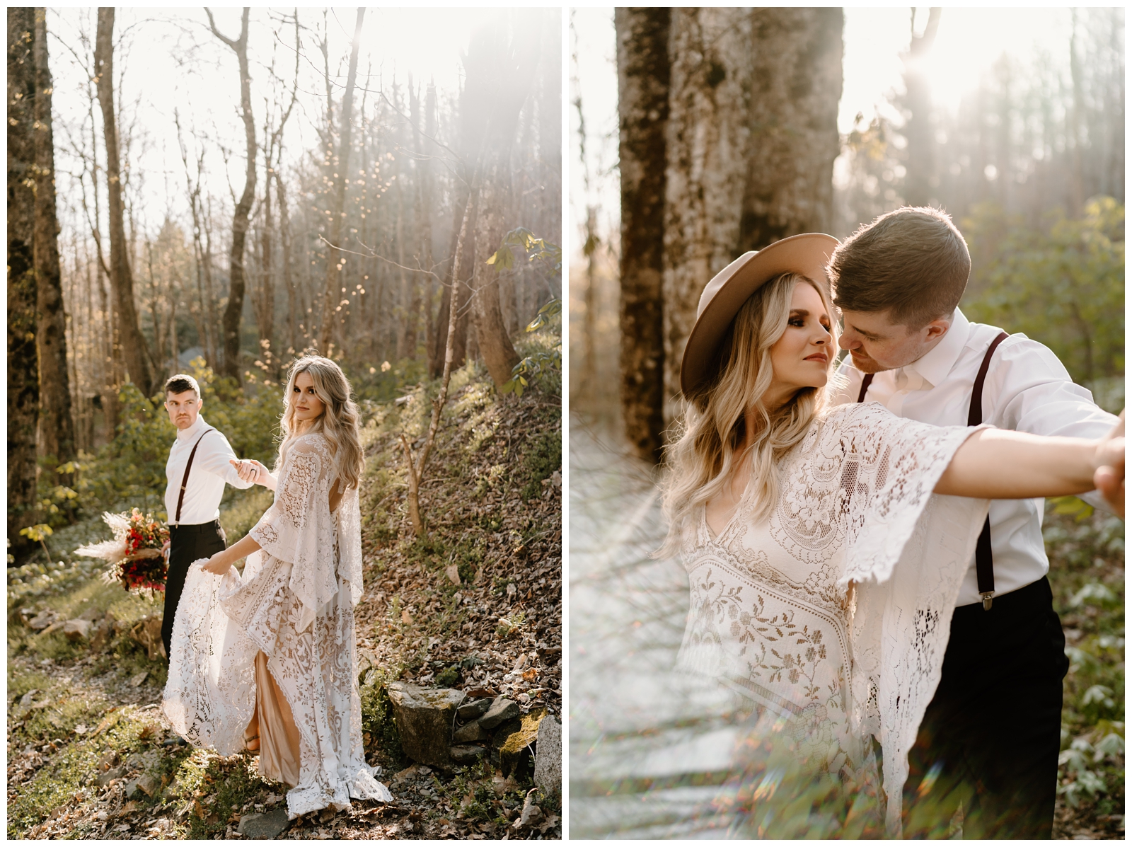 Intimate elopement with boho vibes in Boone, NC