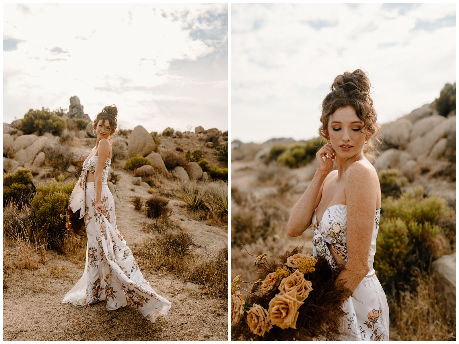 Chic desert bride in Joshua Tree, California by travel elopement photographer Kayli LaFon