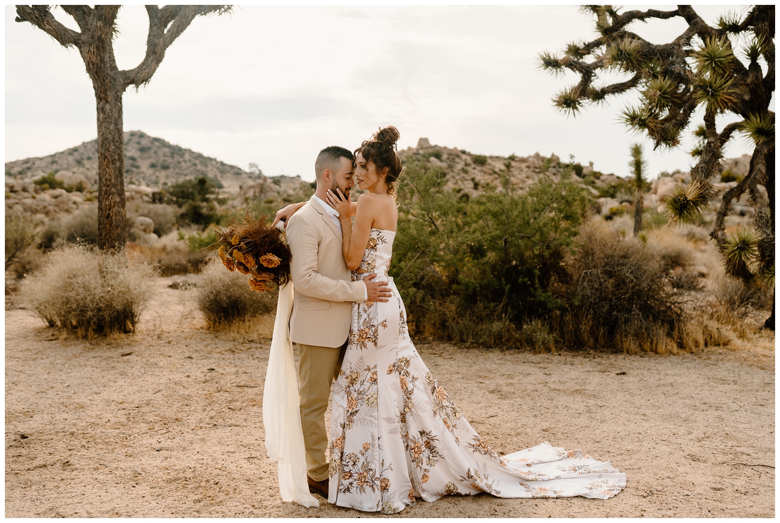 Intimate and romantic desert portraits, Joshua Tree elopement by travel wedding photographer Kayli LaFon