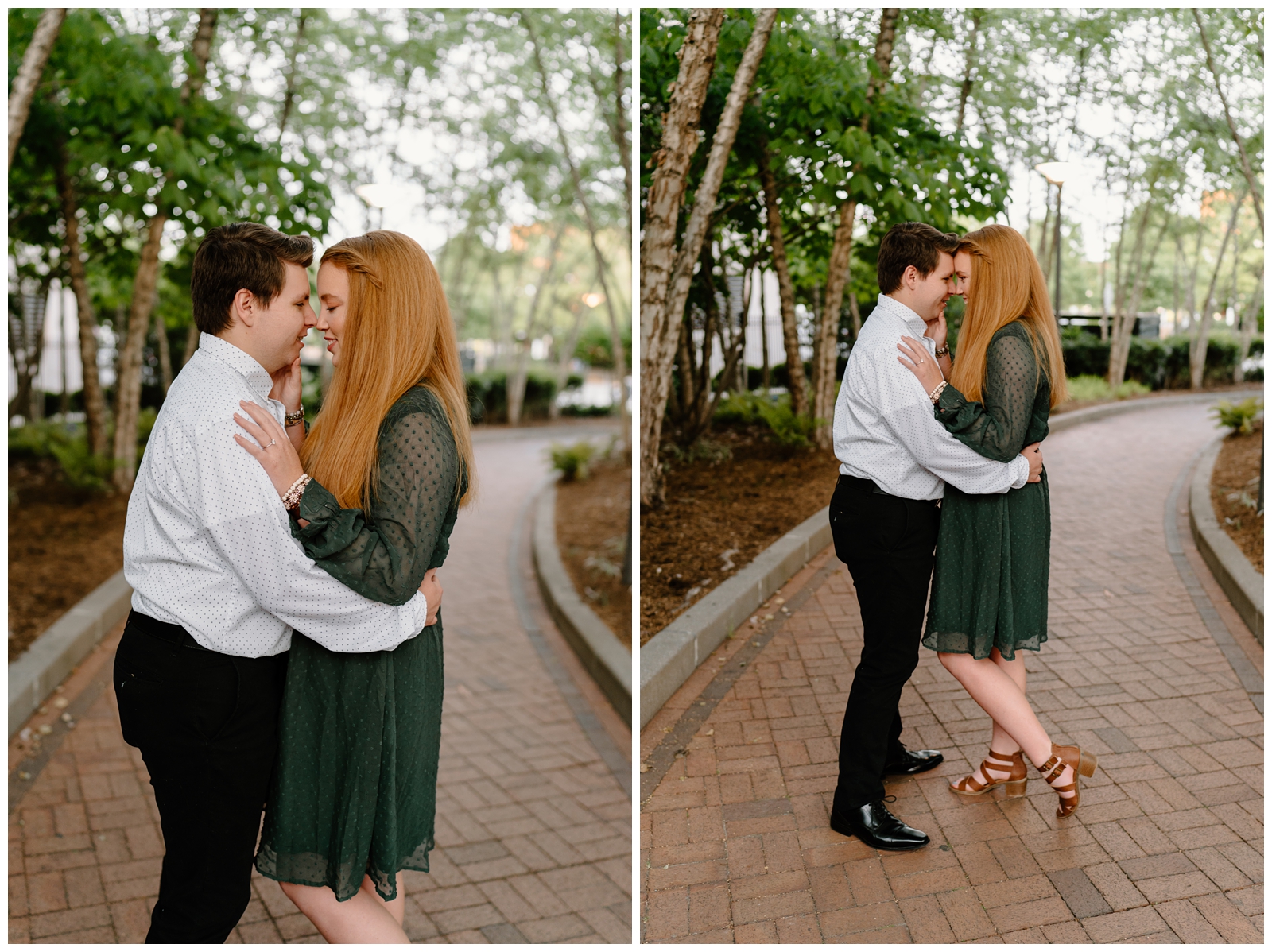 Downtown Greensboro engagement session by NC wedding photographer