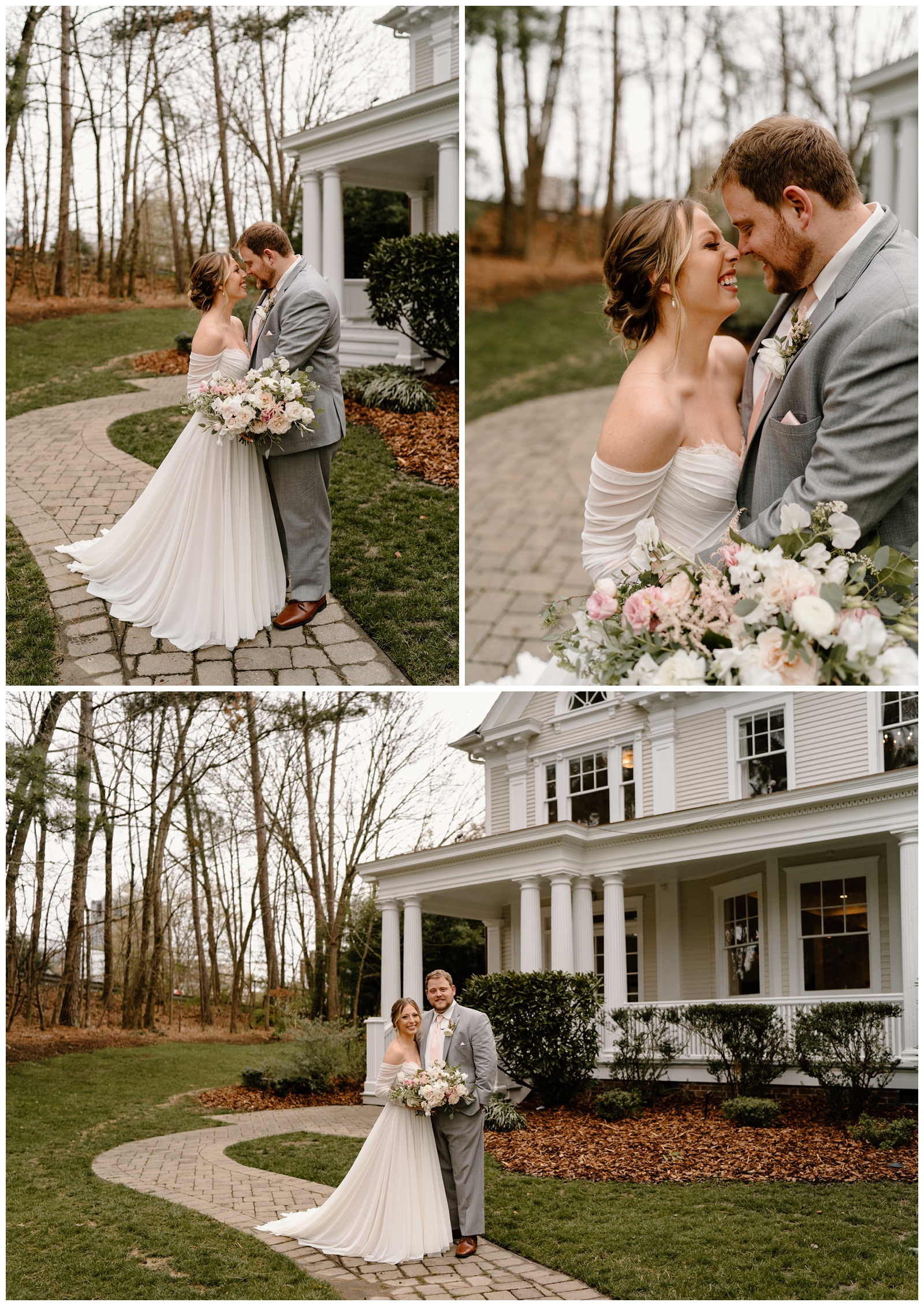 Dreamy bride and groom portraits at their romantic McAlister-Leftwich House wedding in Greensboro, NC by Raleigh and Charlotte photographer