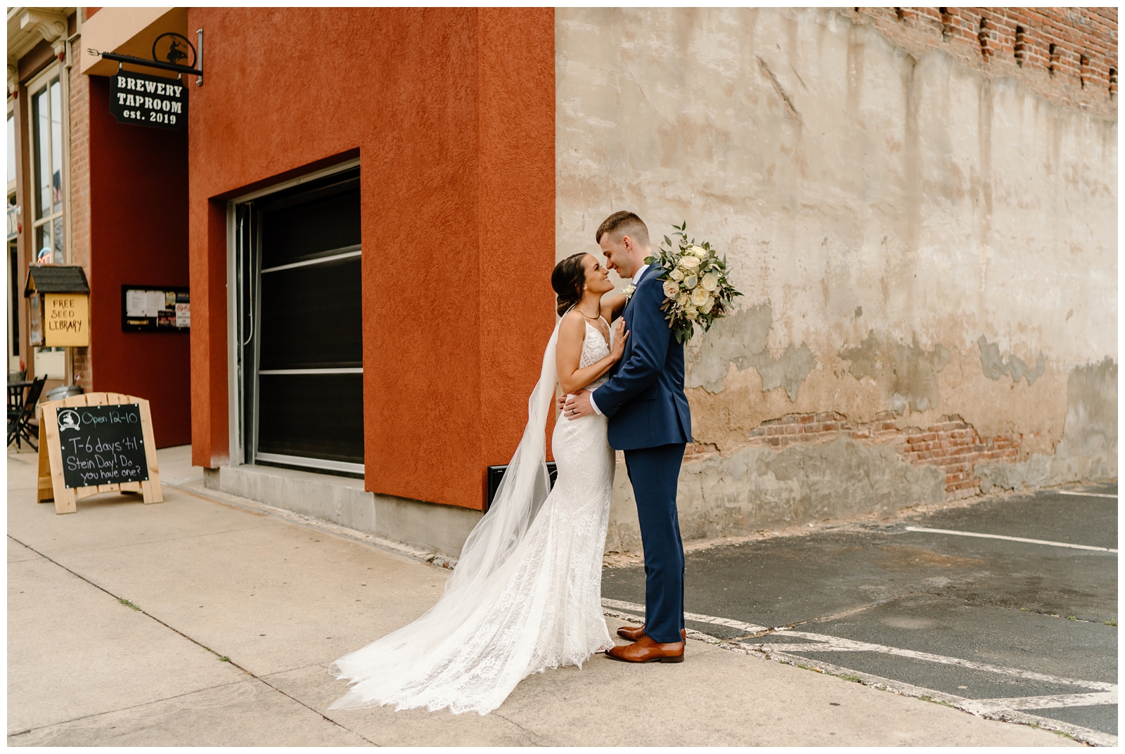 Modern Indie Wedding in historical downtown Madison, NC