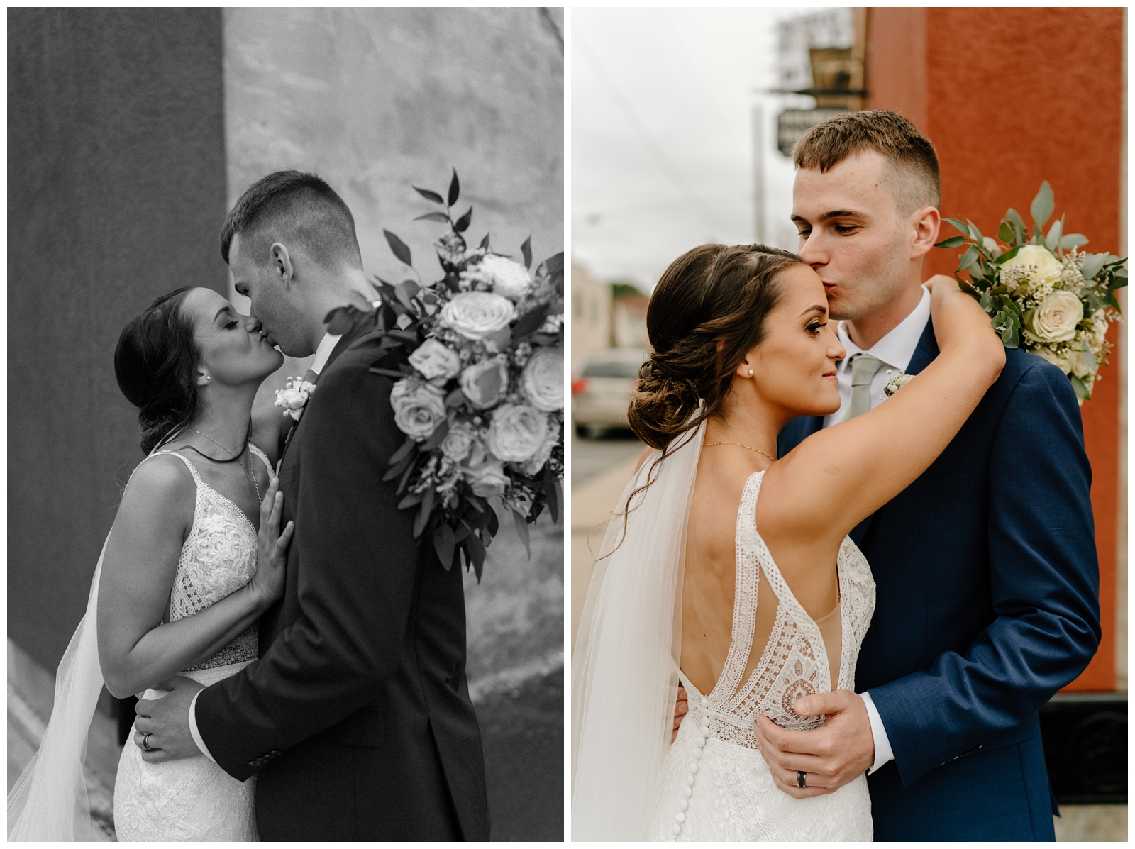 Beautiful and intimate indie vibe newlywed portraits by Winston-Salem North Carolina wedding photographer