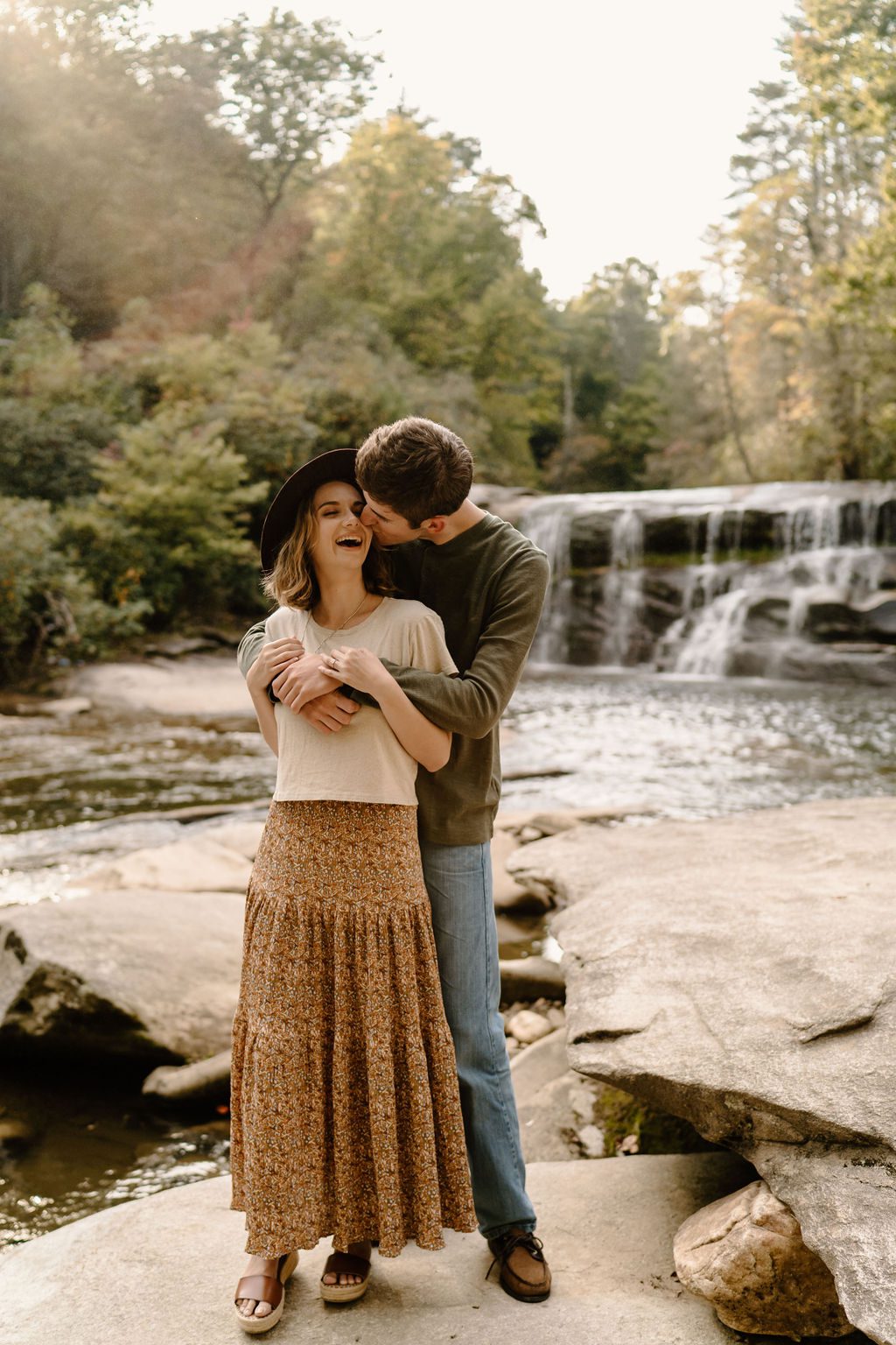 Adventure Couples Session with dreamy backdrops and mountain views in Asheville