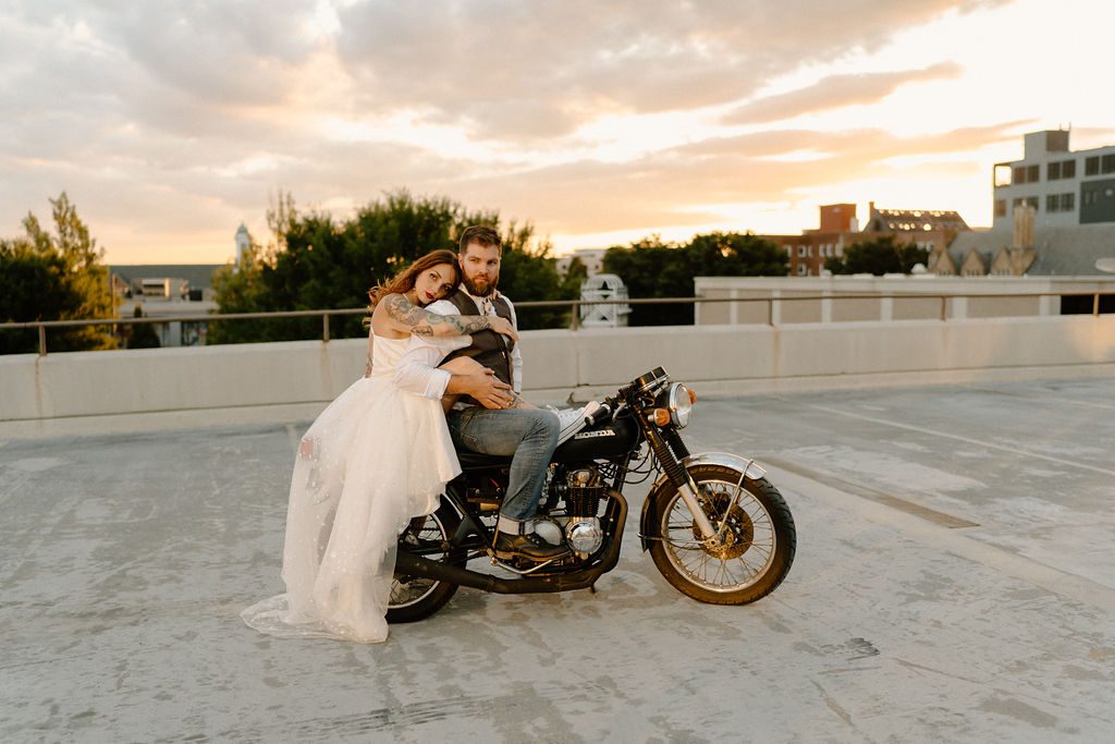 An Edgy, Fun & Unique Elopement With Motorcycle