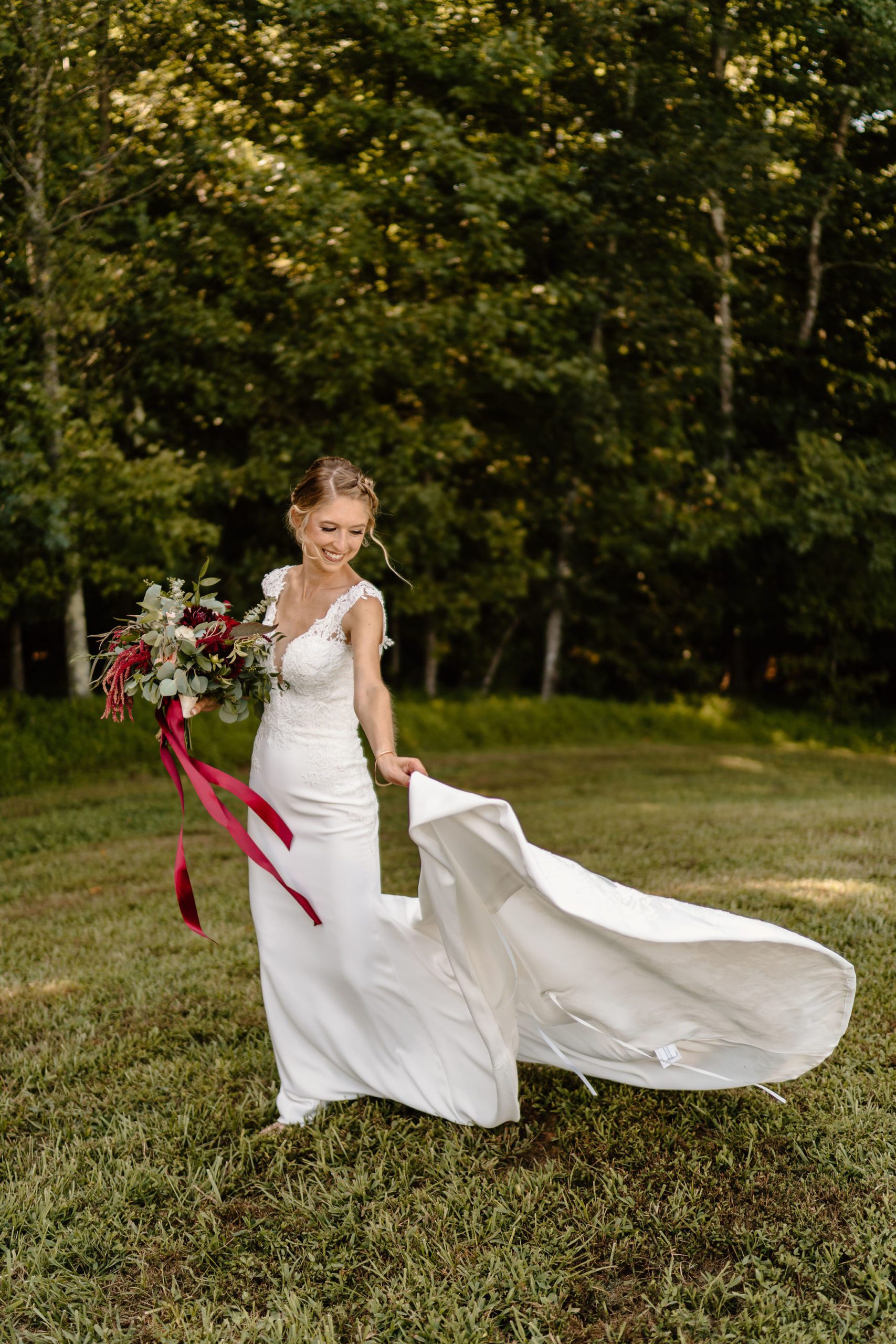 Beautiful bride and groom during  ceremony and unique reception location in Greensboro North Carolina