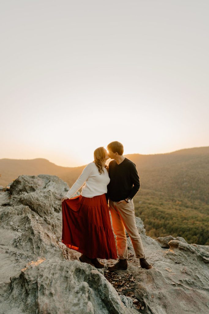 Engagement photos in the mountains of Hanging Rock