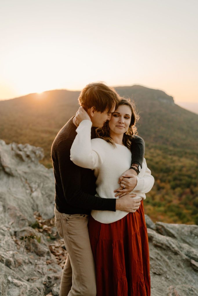 Engagement photos in the mountains of Hanging Rock
