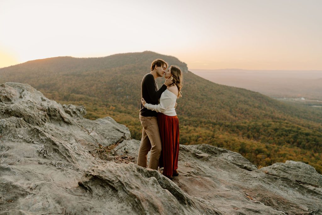 Engagement photos in the mountains of Hanging Rock