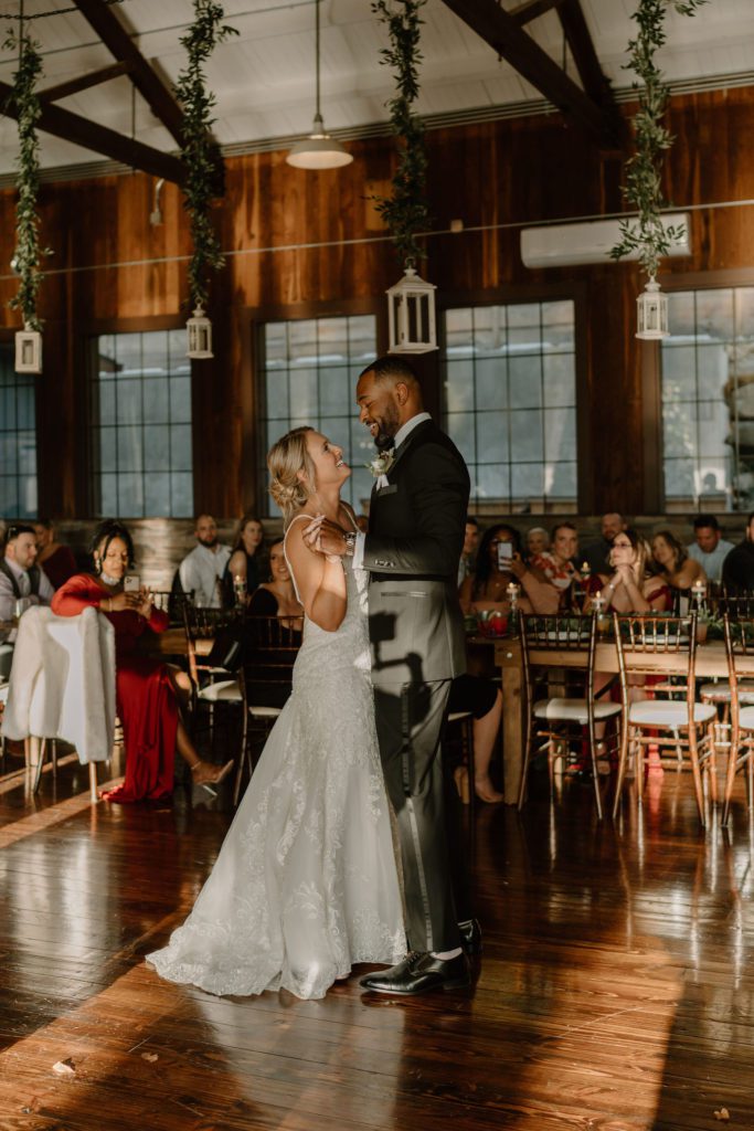 A sweet couple at The Parker Mill Venue celebrating their love