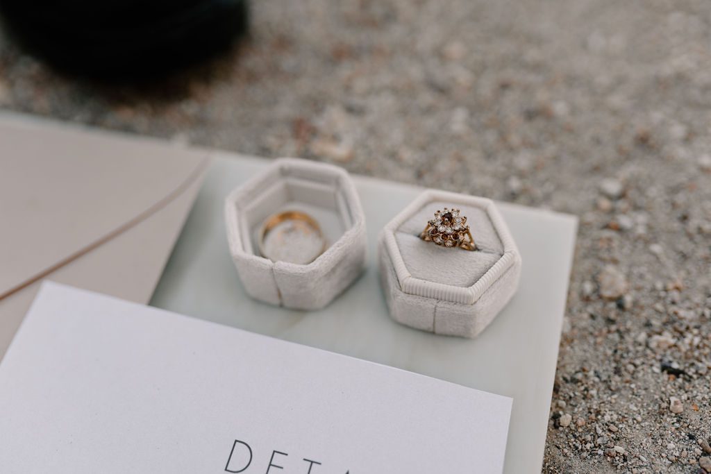 elopement wedding details and rings